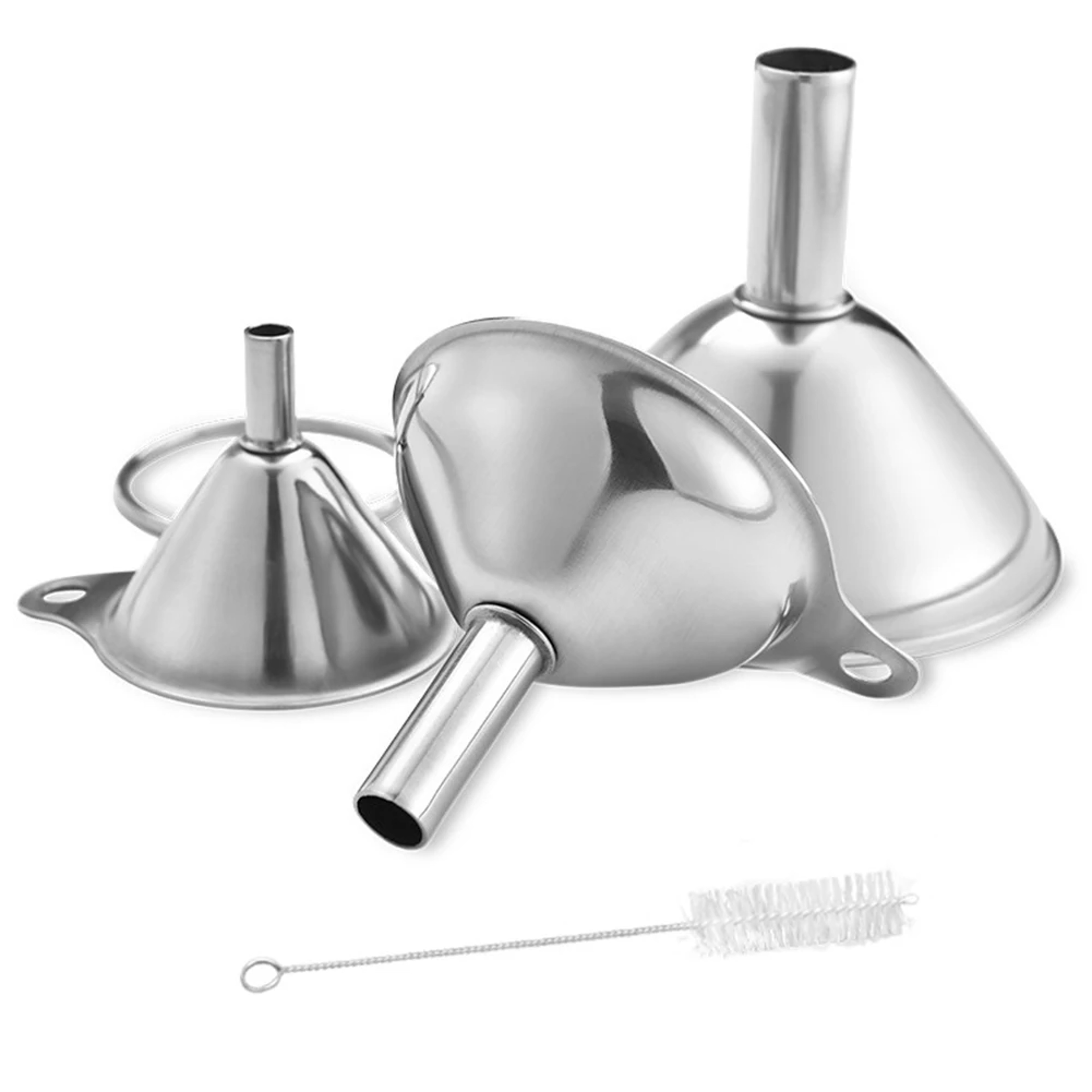 Stainless Steel Funnels Set Multipurpose Kitchen Funnel Set Liquid Transfer Dry Ingredients Powder  5