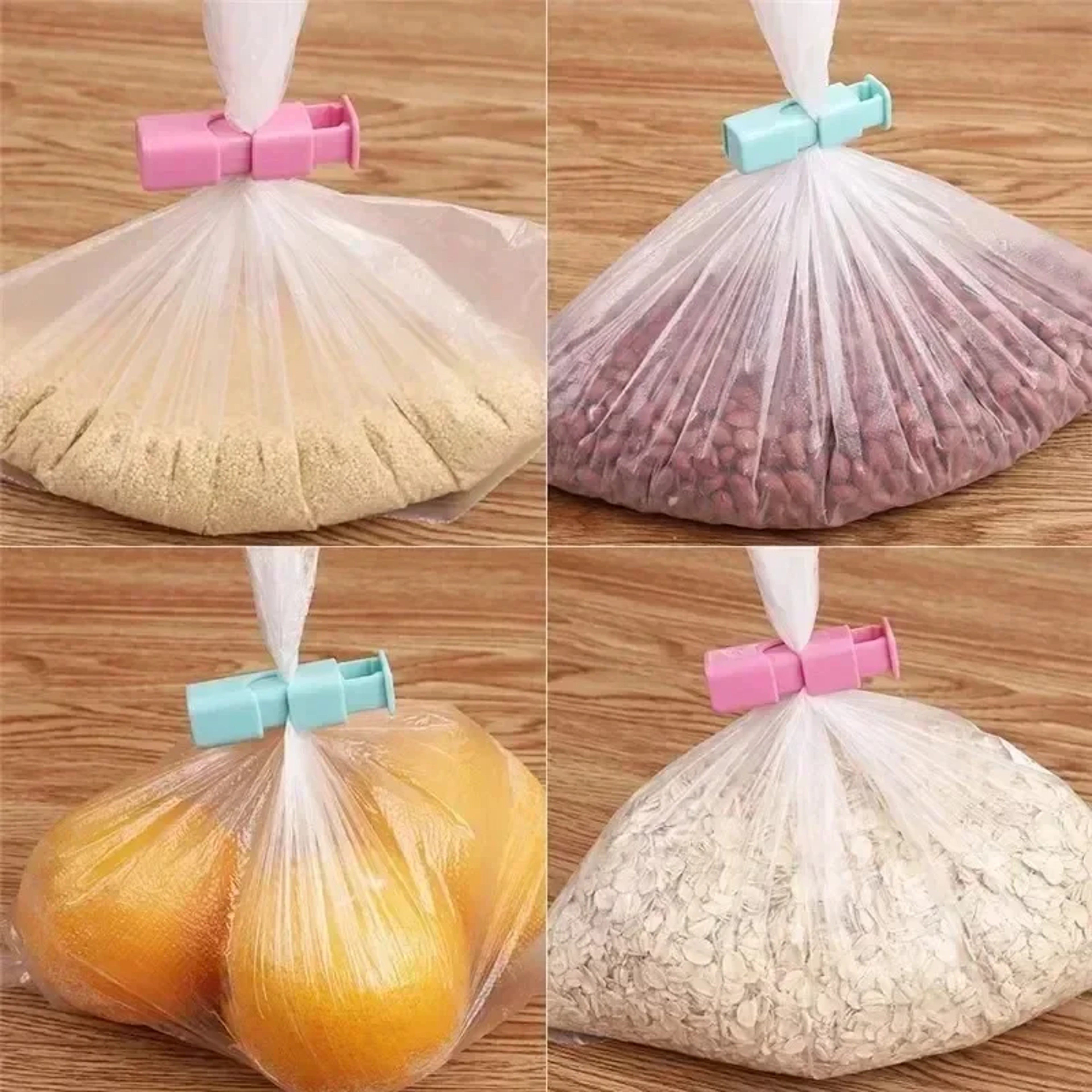 Squeeze Bread Bag Clips Reusable Food Seal Clips Plastic Snack Bag Seal Spring Clips For Kitchen St 2