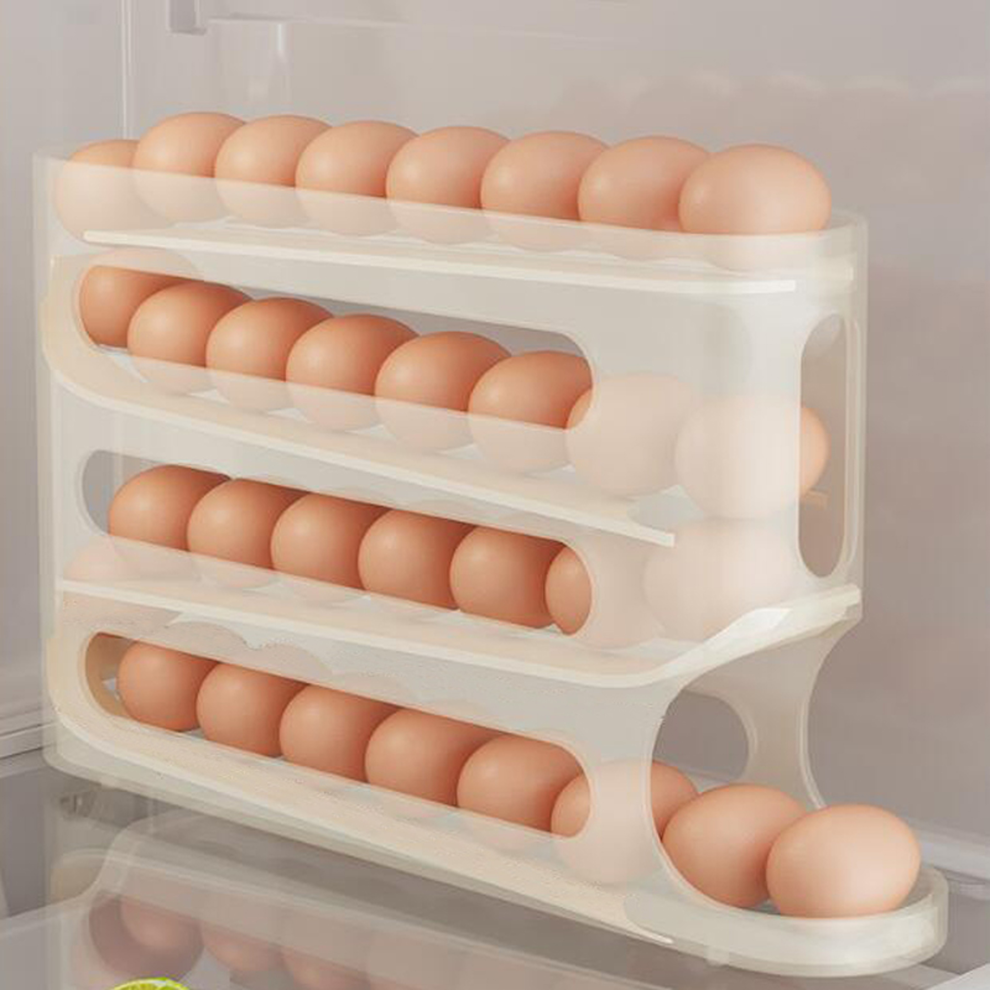 Layer Slide Egg Storage Box Ladder Style Egg Box Organiser Large Capacity Automatic Egg Rolling Mac 8