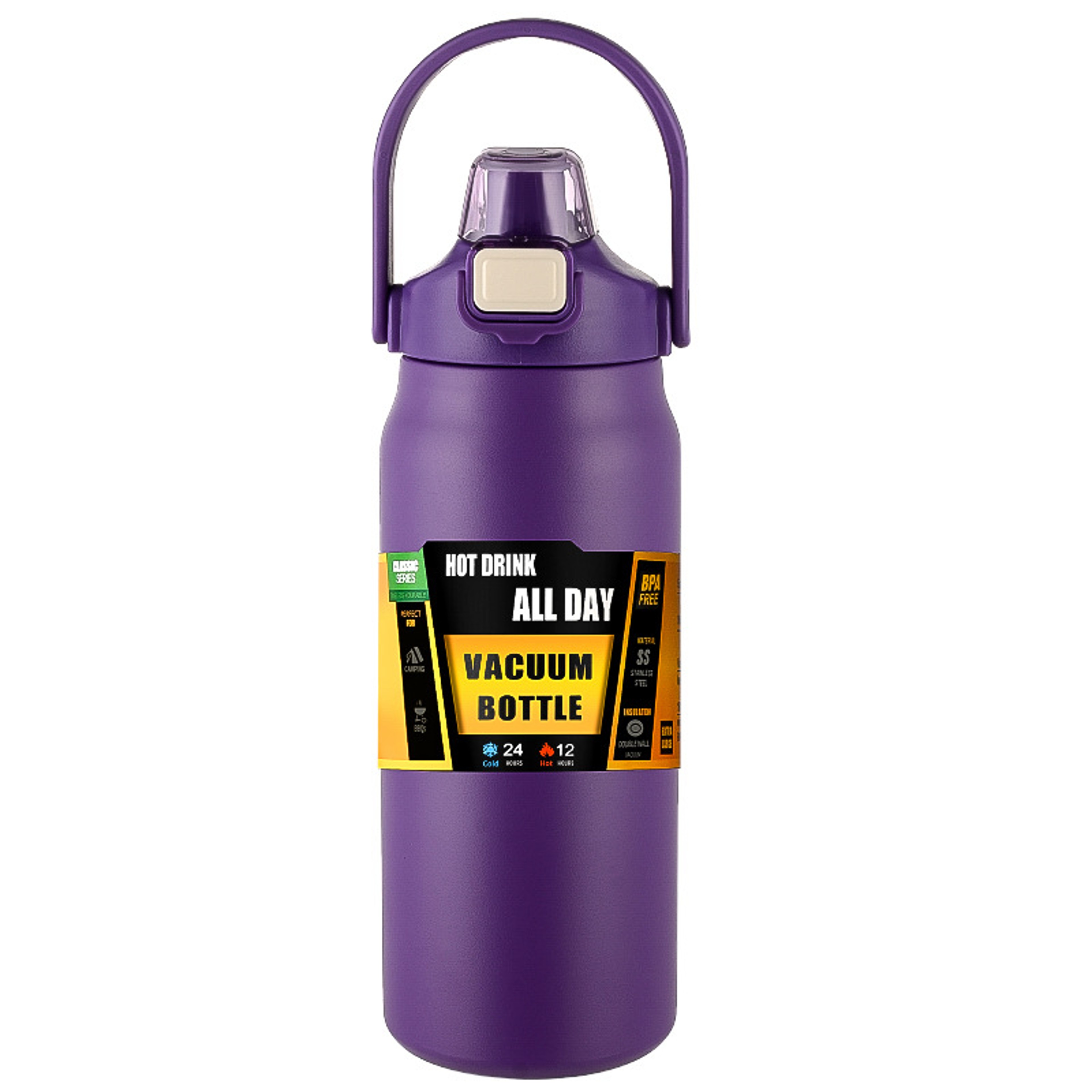 Portable Thermos with Straw, Stainless Steel Thermal Mug Tumbler, Cold and Hot Water Bottle – view 10