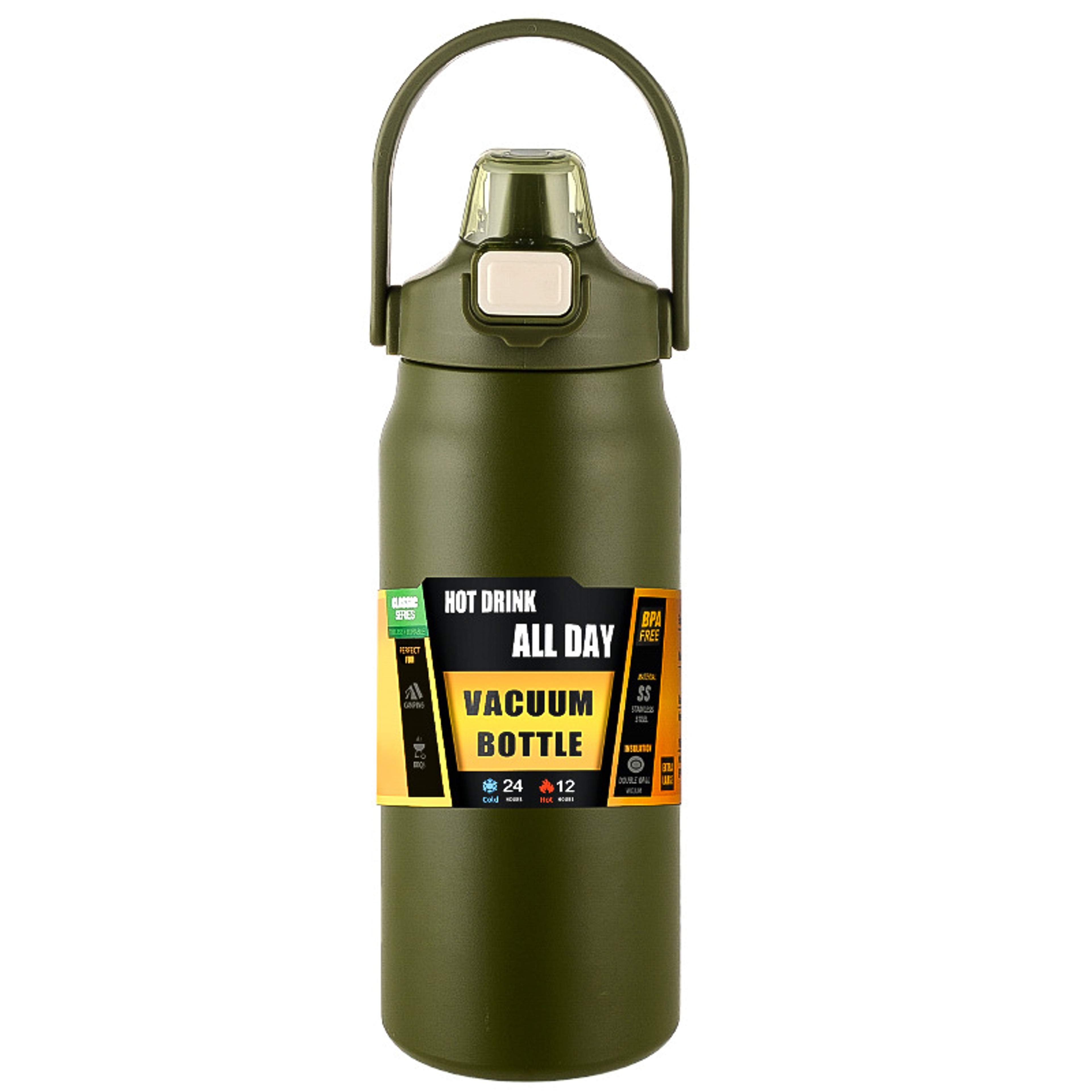 Portable Thermos with Straw, Stainless Steel Thermal Mug Tumbler, Cold and Hot Water Bottle – view 13