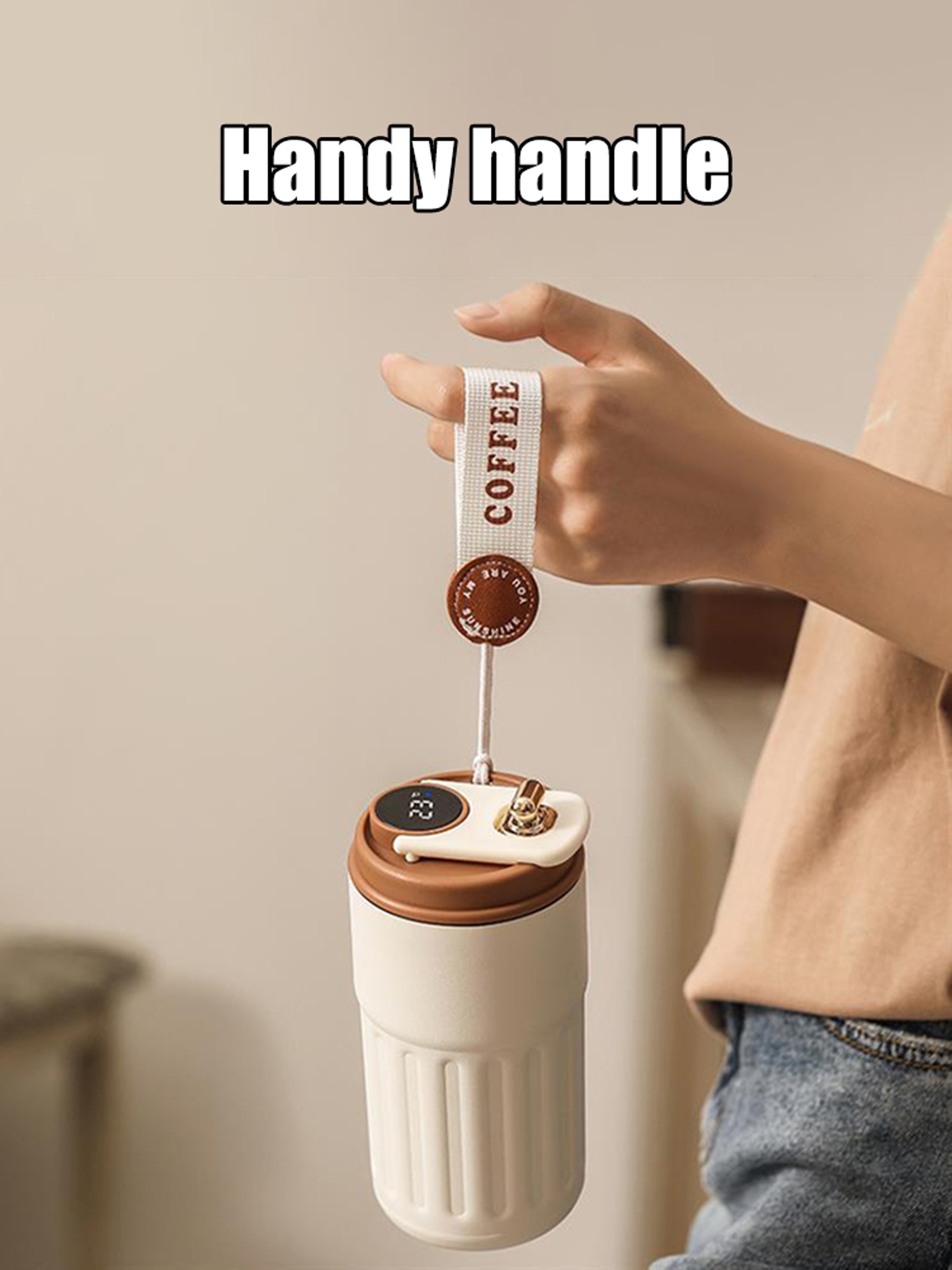 Insulated Stainless Steel Coffee Cup Intelligent Temperature Measurement Mug HighAesthetic Thermal  1