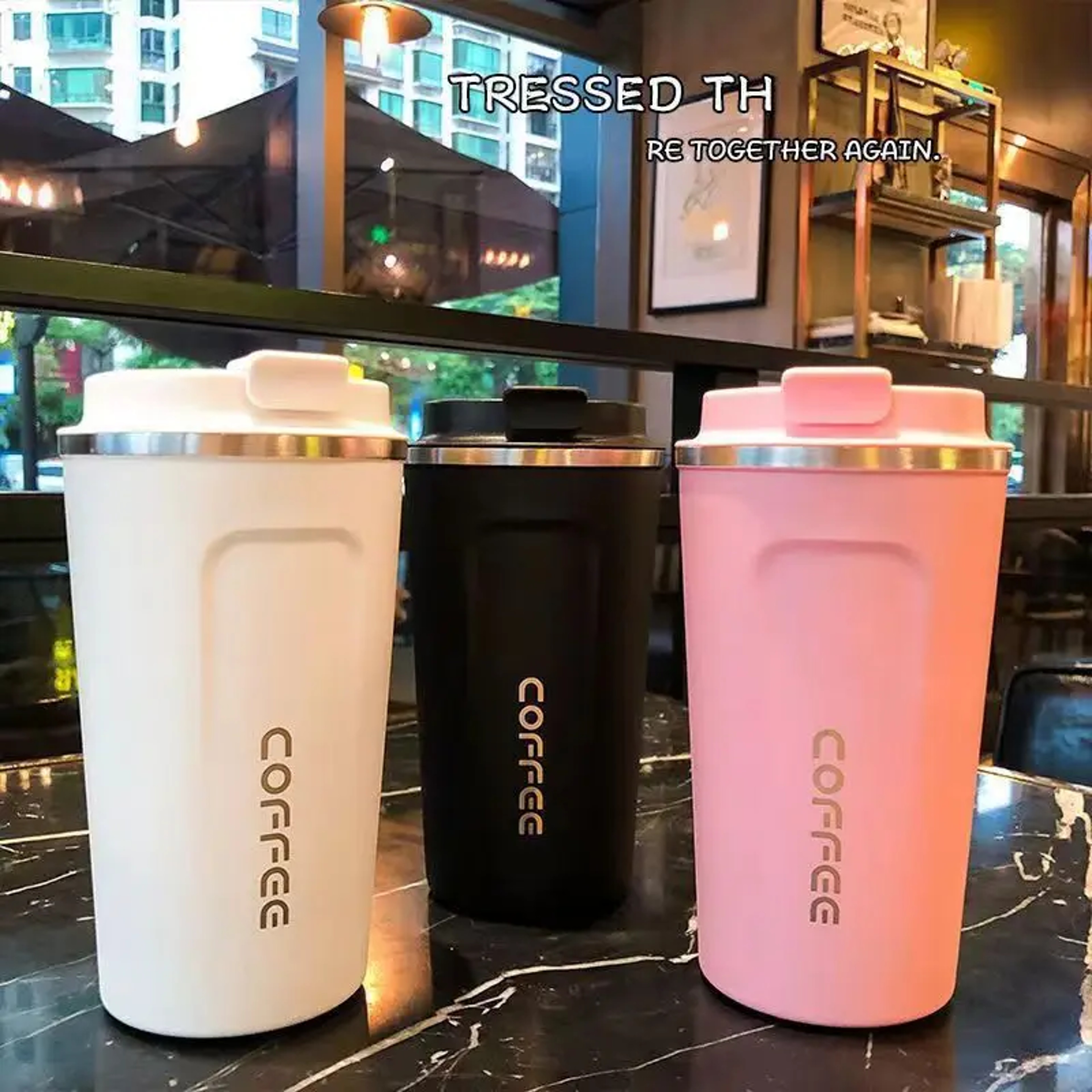 Stainless Steel Coffee Mug, Portable Tumbler, Vacuum Flasks, Thermal Cup, Keeps Hot and Cold, Coffee Cup – view 1