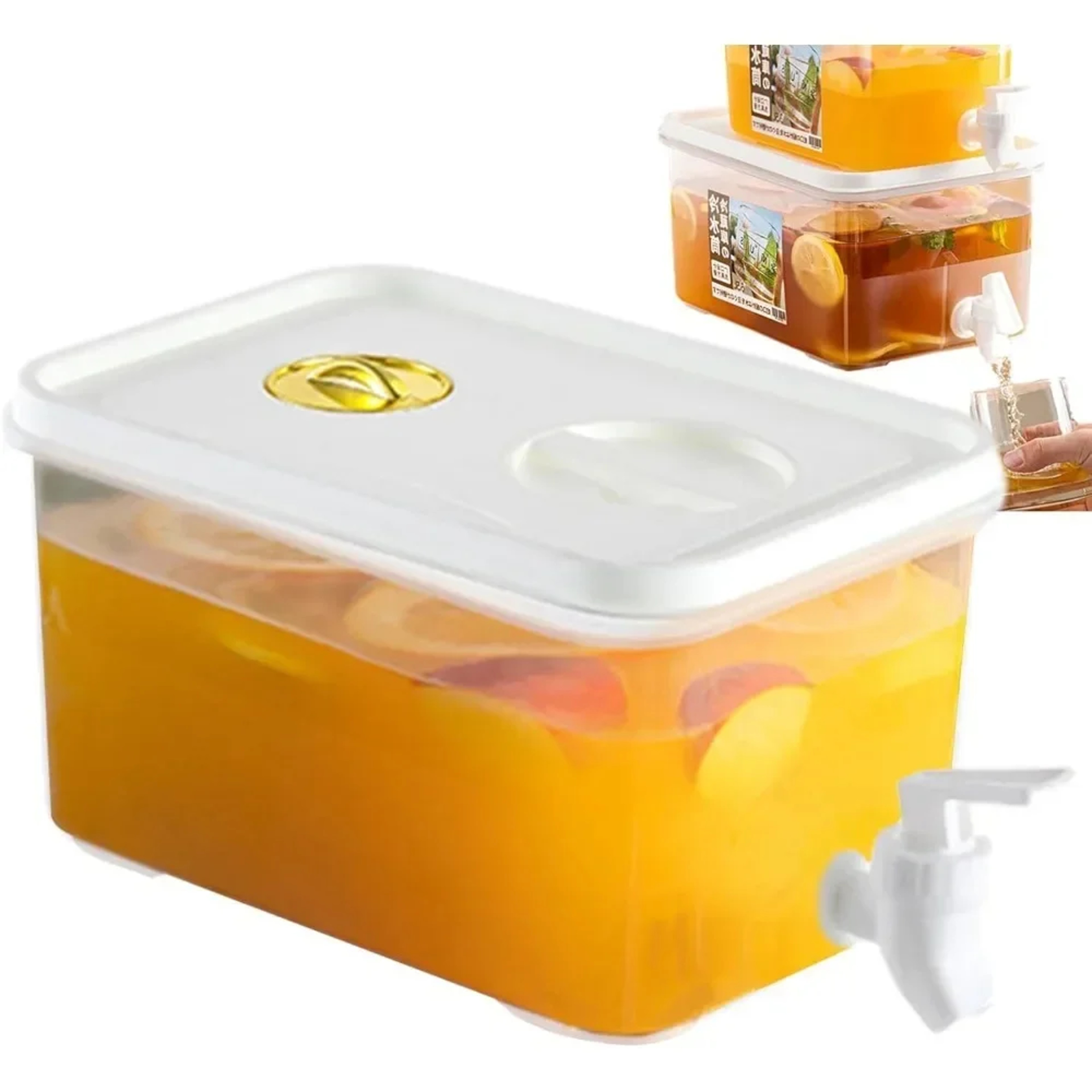 Plastic Cold Drink Jug, Refrigerator Drink Dispenser with Leak-proof Tap, Bar Party Cold Drink Container – view 1