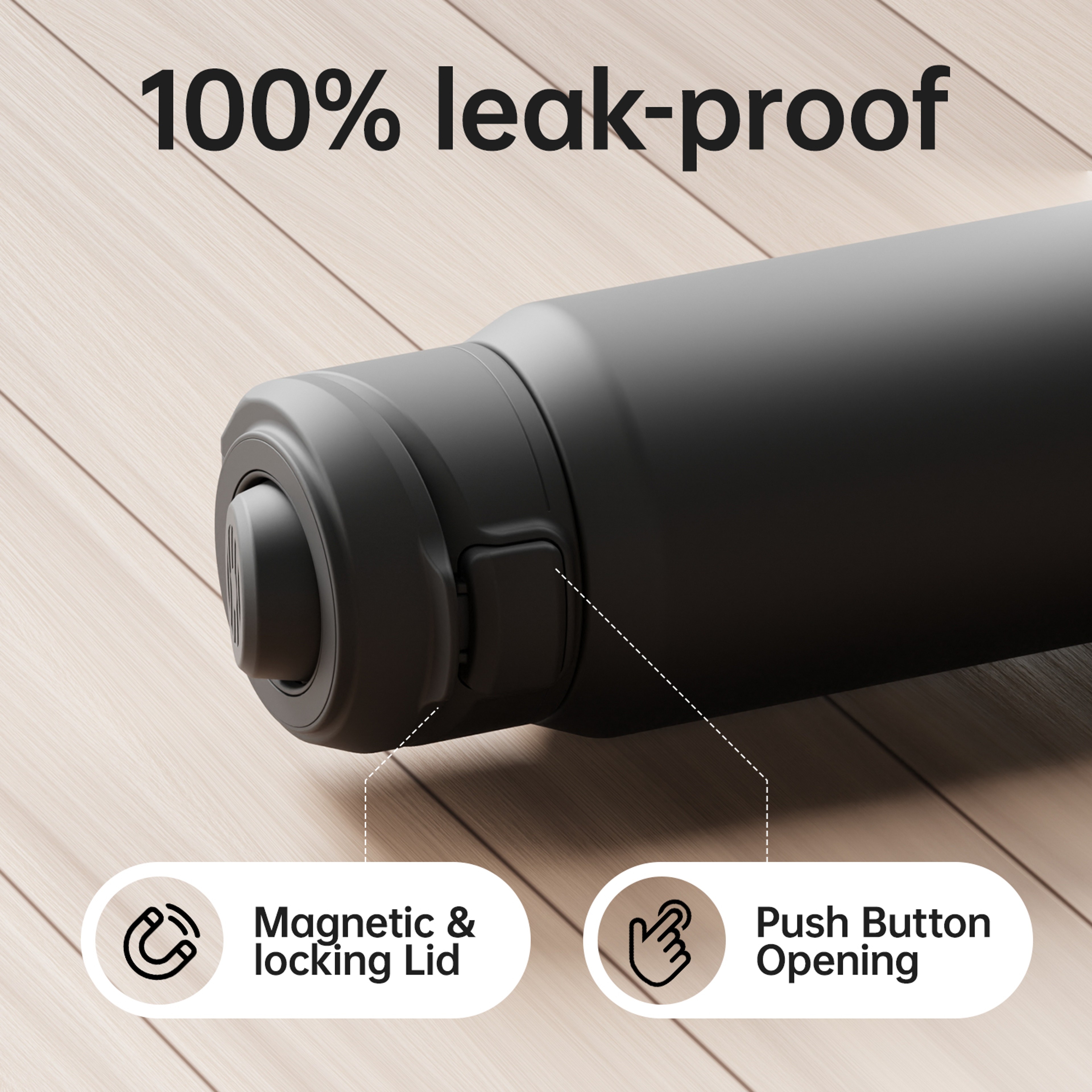 Magnetic Stainless Steel Thermos, Sports Water Bottle, Insulation Cup, Magnetic Phone Holder, Bouncing Cover – view 4