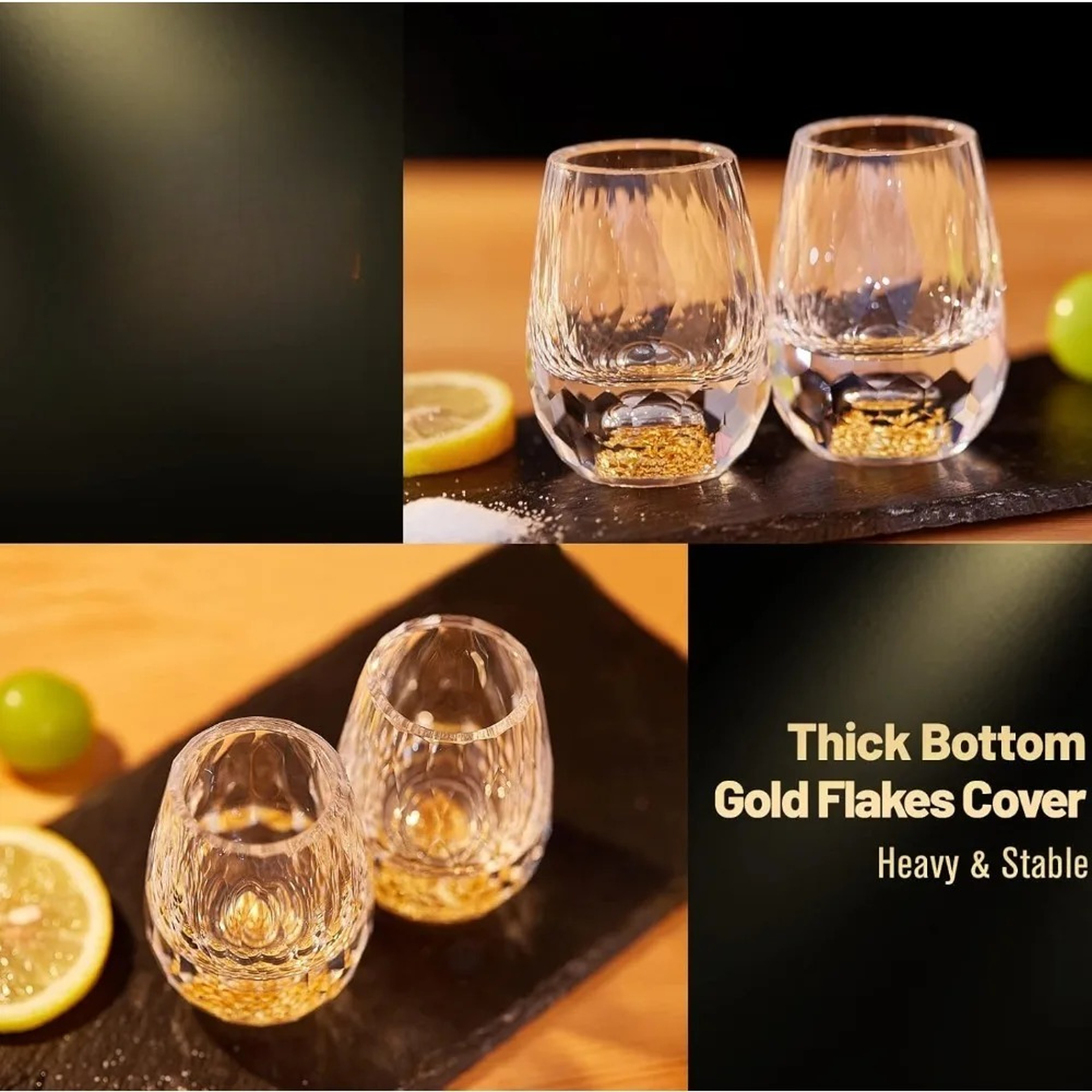 Gold Foil Crystal Wine Glass, Luxury Whiskey Glass, Suitable for Decoration, Collection, Celebration – view 5