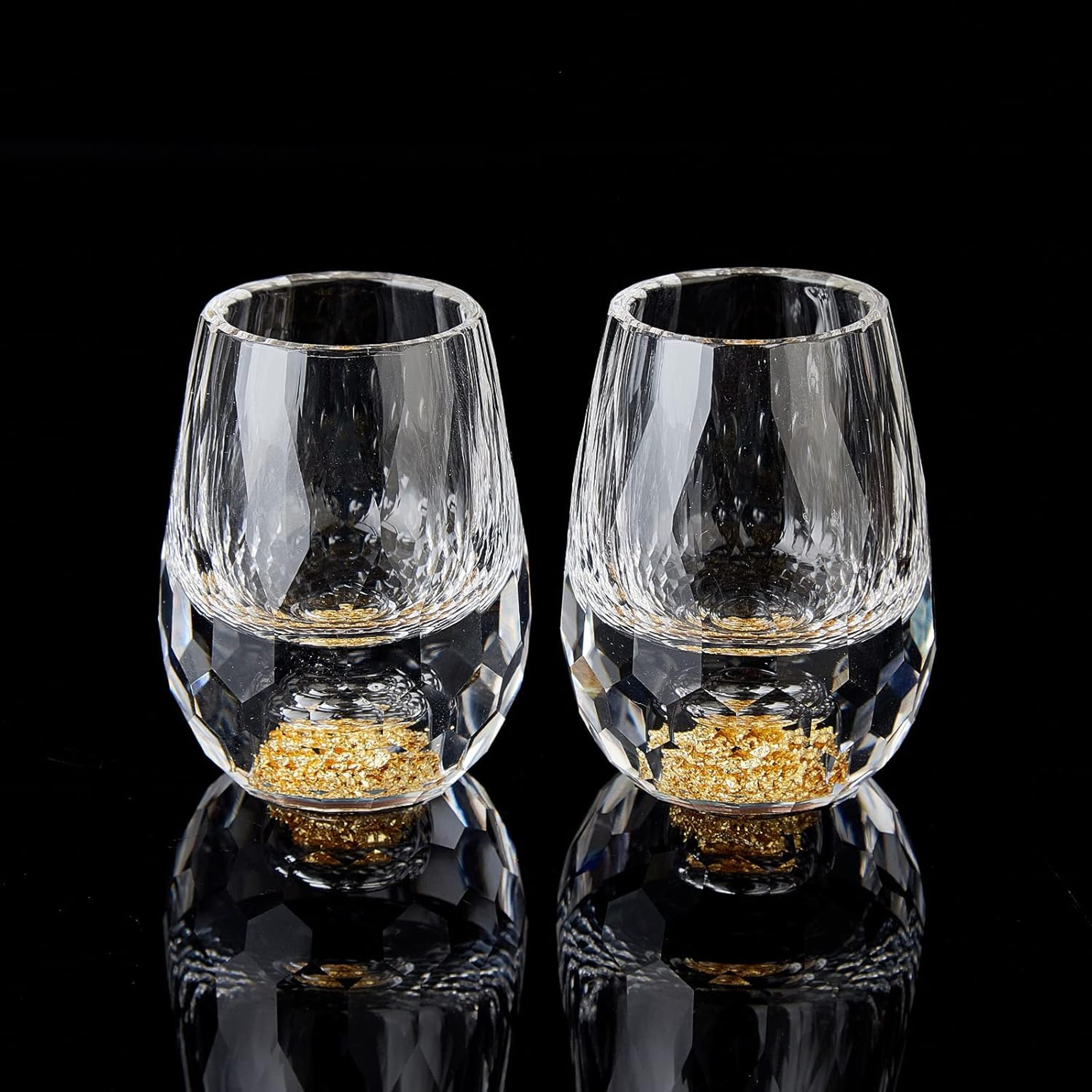 Gold Foil Crystal Wine Glass, Luxury Whiskey Glass, Suitable for Decoration, Collection, Celebration – view 9