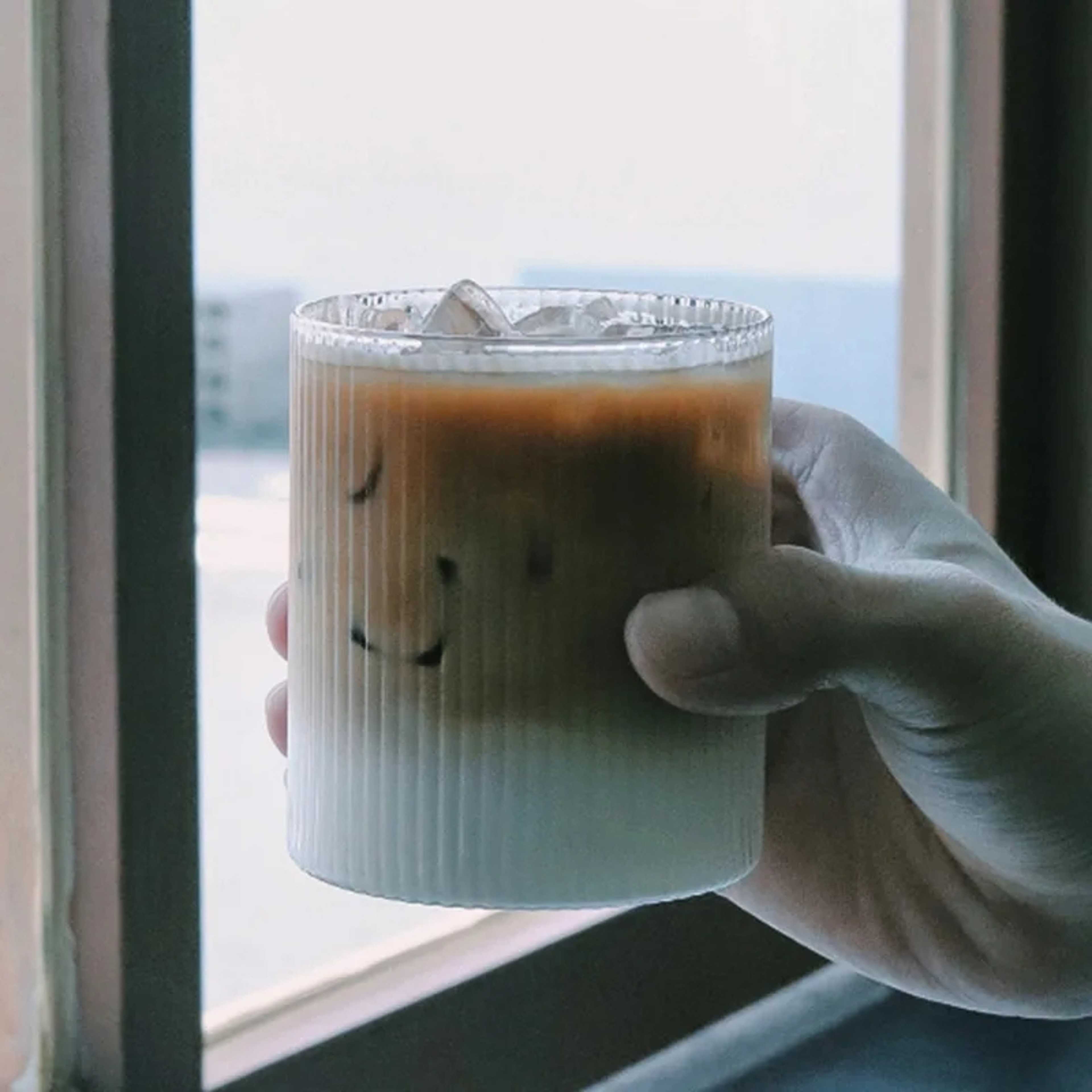 Coffee Mug Transparent Glass Cup Striped Drink Ware Creative Bubble Tea Cup Whiskey Shot Glass Set 1