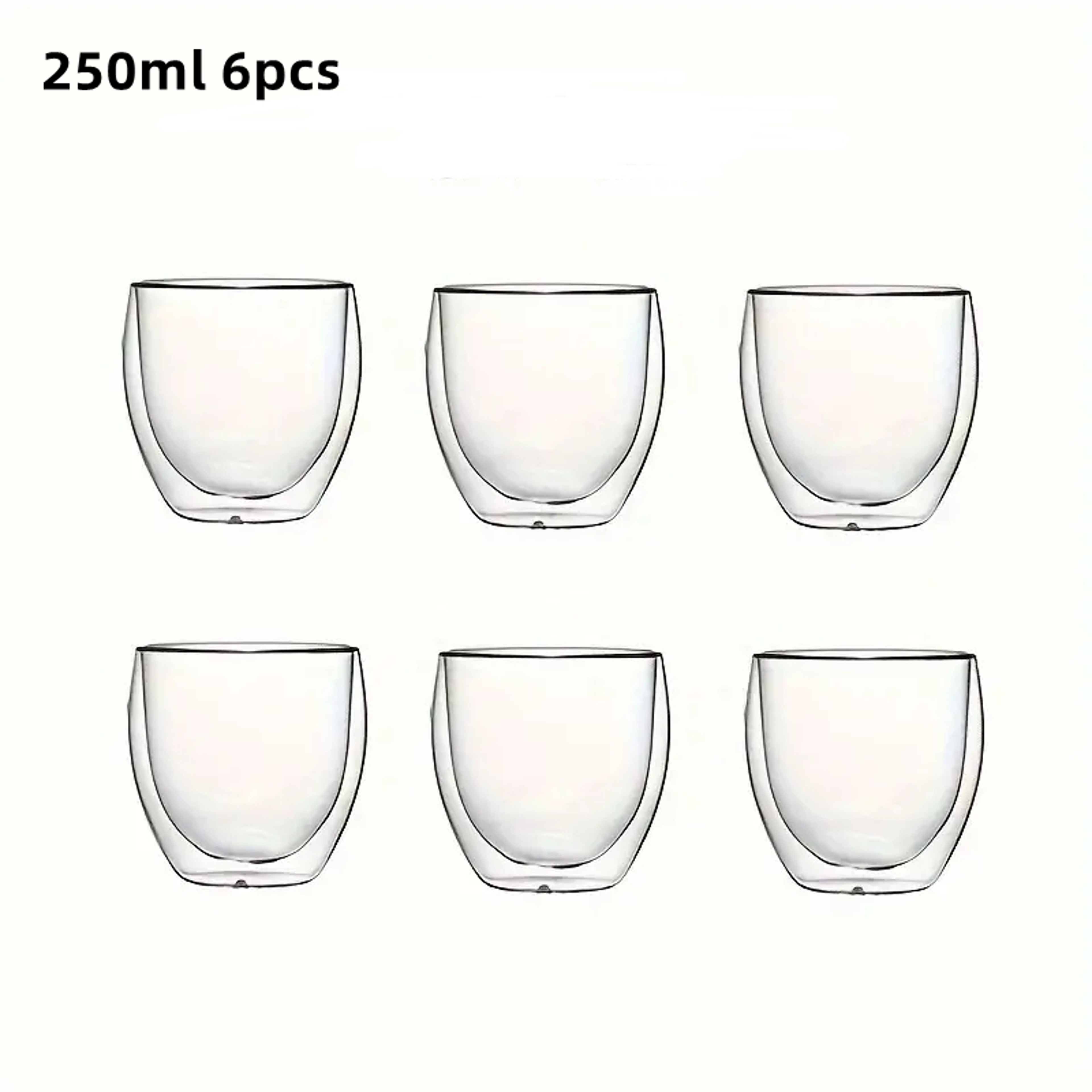 Double-Wall Clear Glass Espresso Cups, Insulated Coffee, Latte, Tea, Cafe, Milk, Restaurant Use – view 8