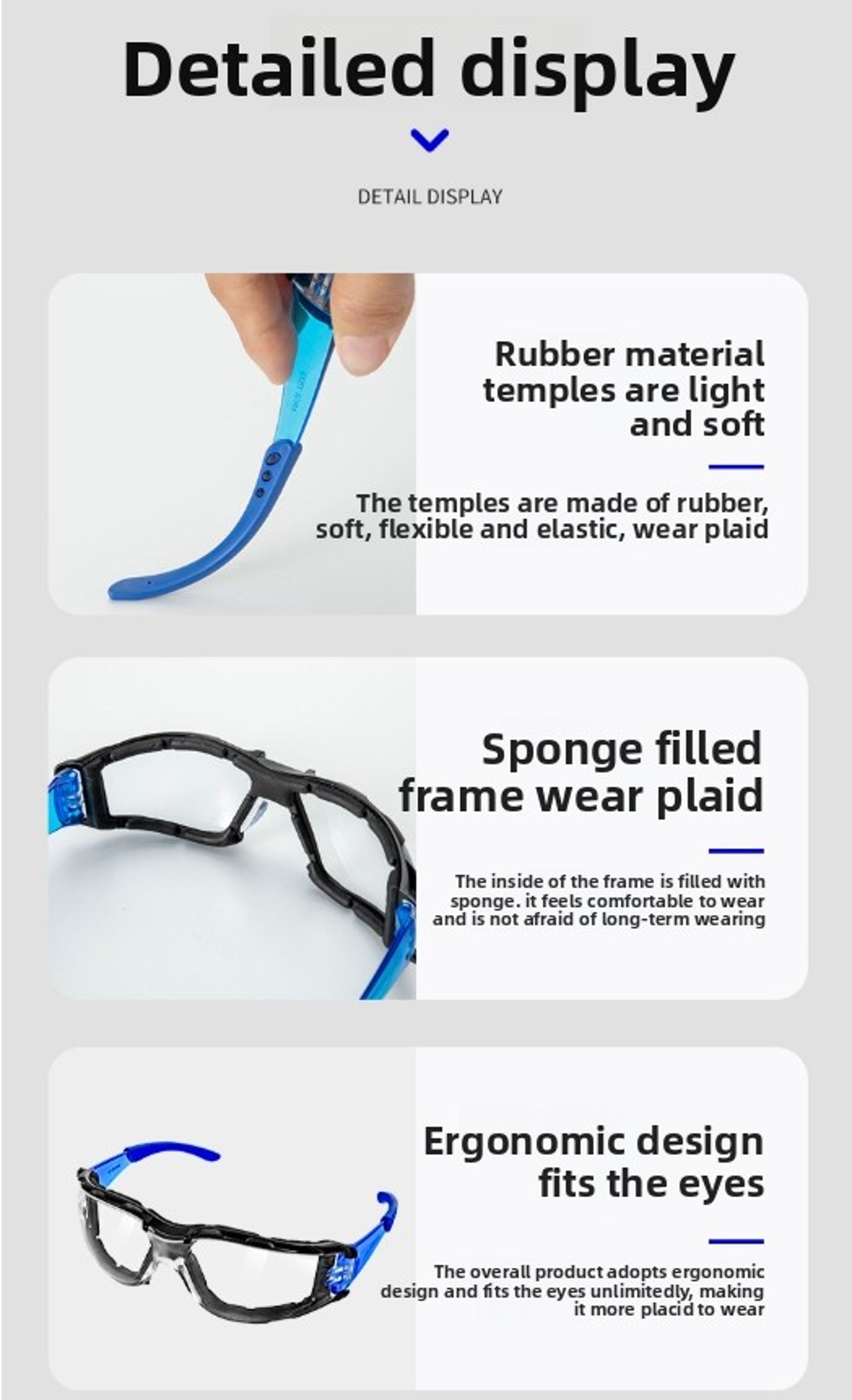 Safety Goggles, Sport Eye Protection Glasses, Soft Foam Gasket Goggles for Shooting, Woodworking, Lab, Outdoor Industry – view 6