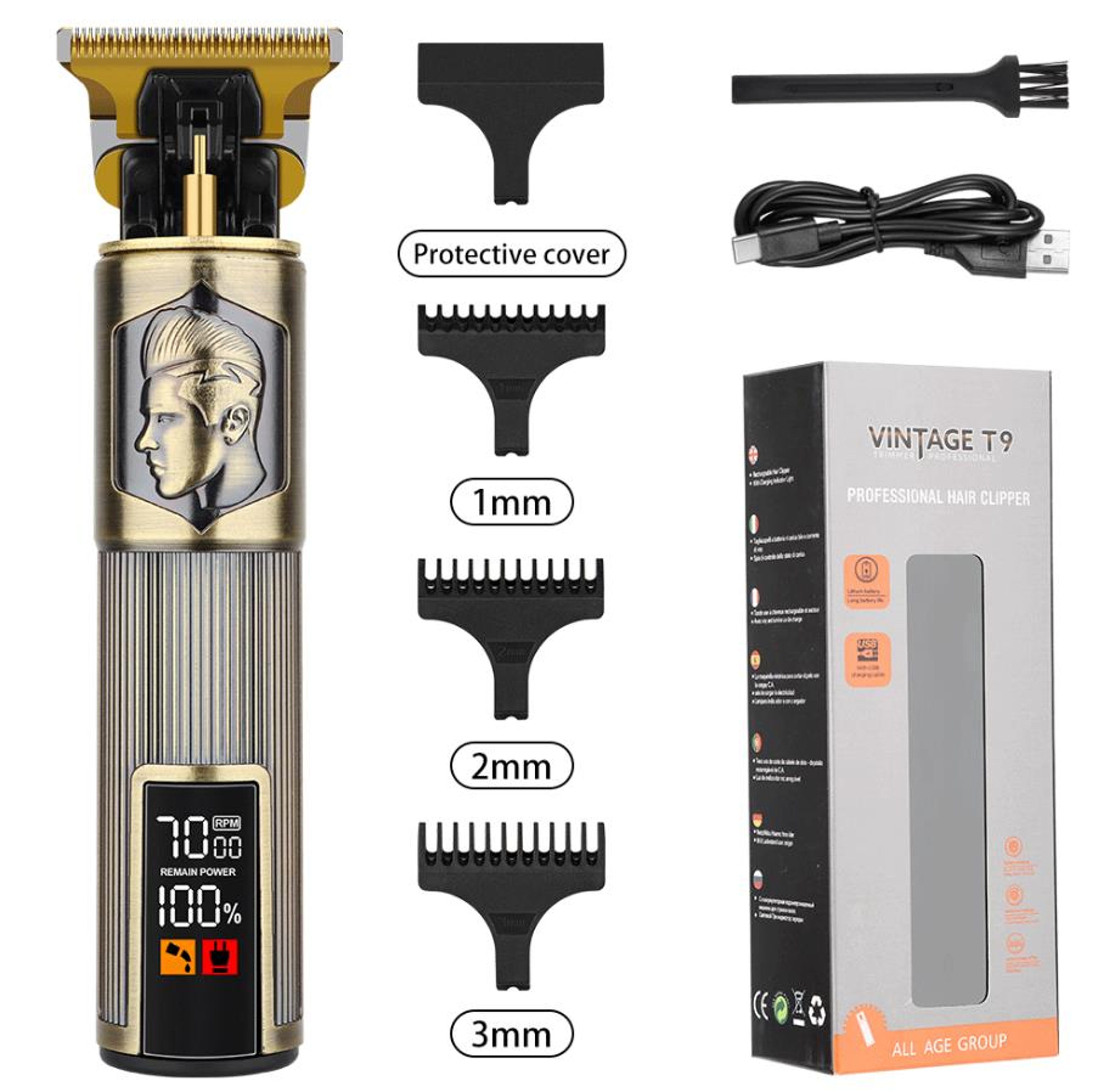 Professional Barber Hair Clipper, Electric Hair Trimmer, Strong Power, LED Display, Dragon Hair Clippers – view 11