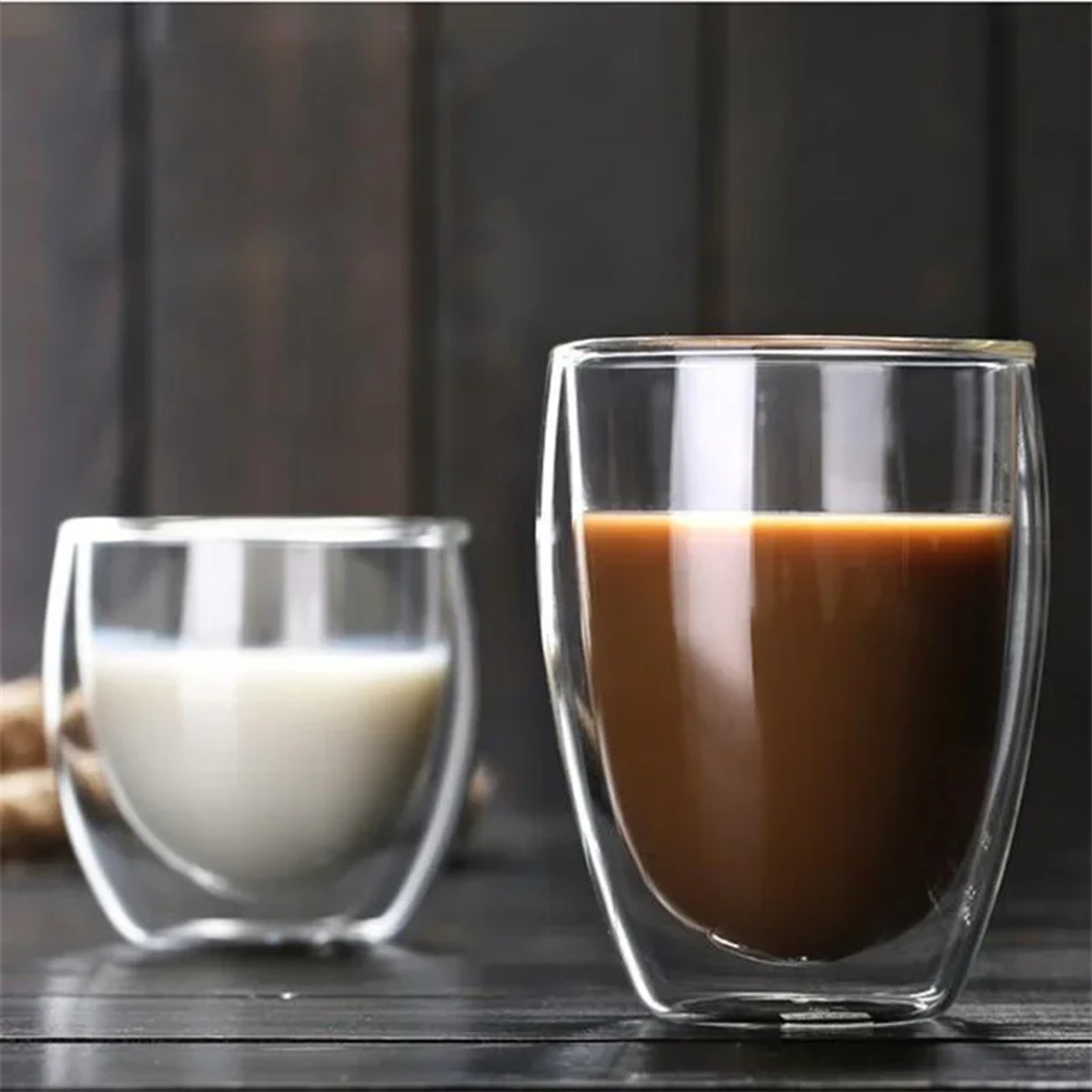 Double Wall Insulated Glass Cup, Clear Espresso Coffee Mug, Handmade Beer, Tea, Milk, Whiskey Glass, Drink ware – view 5