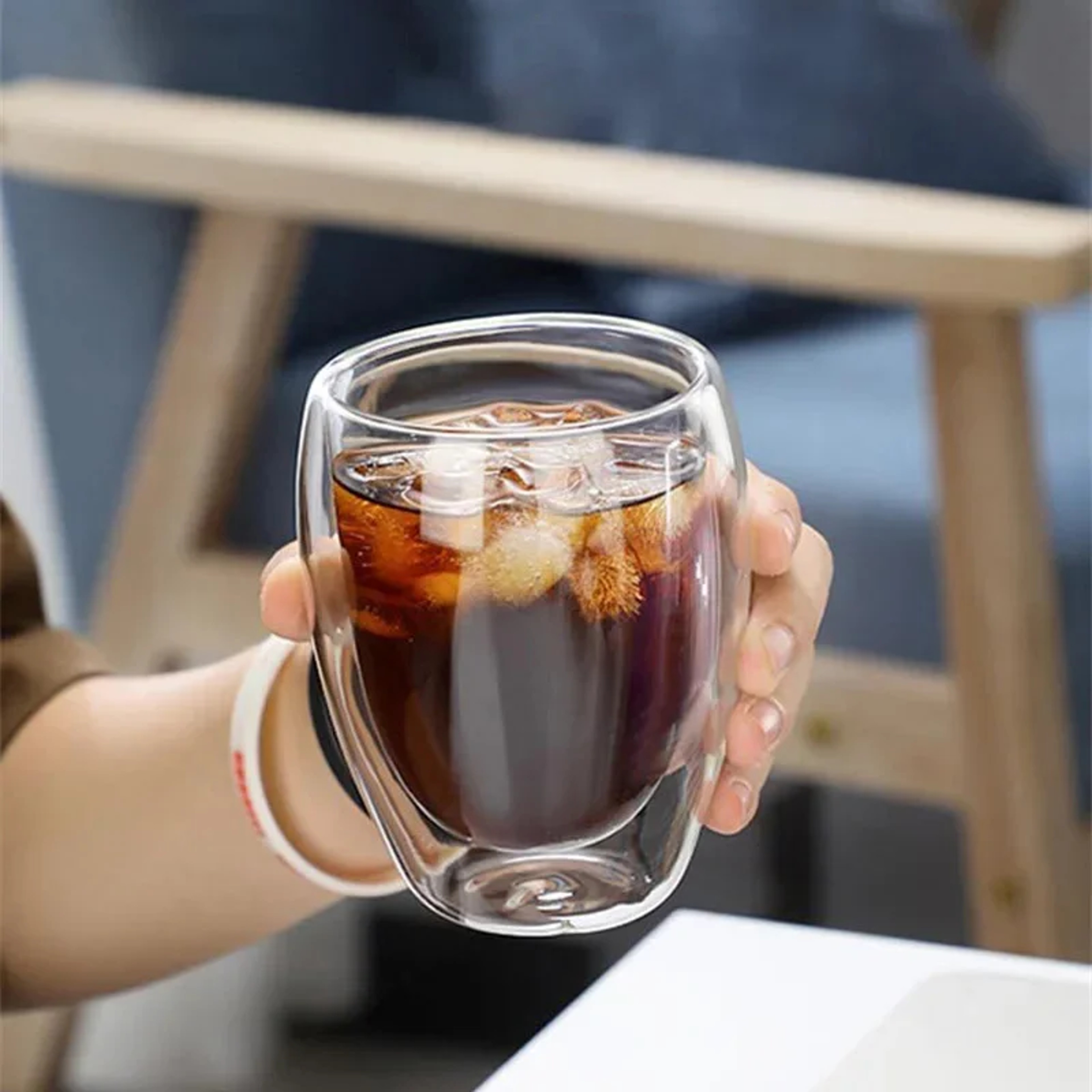 Double Wall Insulated Glass Cup, Clear Espresso Coffee Mug, Handmade Beer, Tea, Milk, Whiskey Glass, Drink ware – view 6