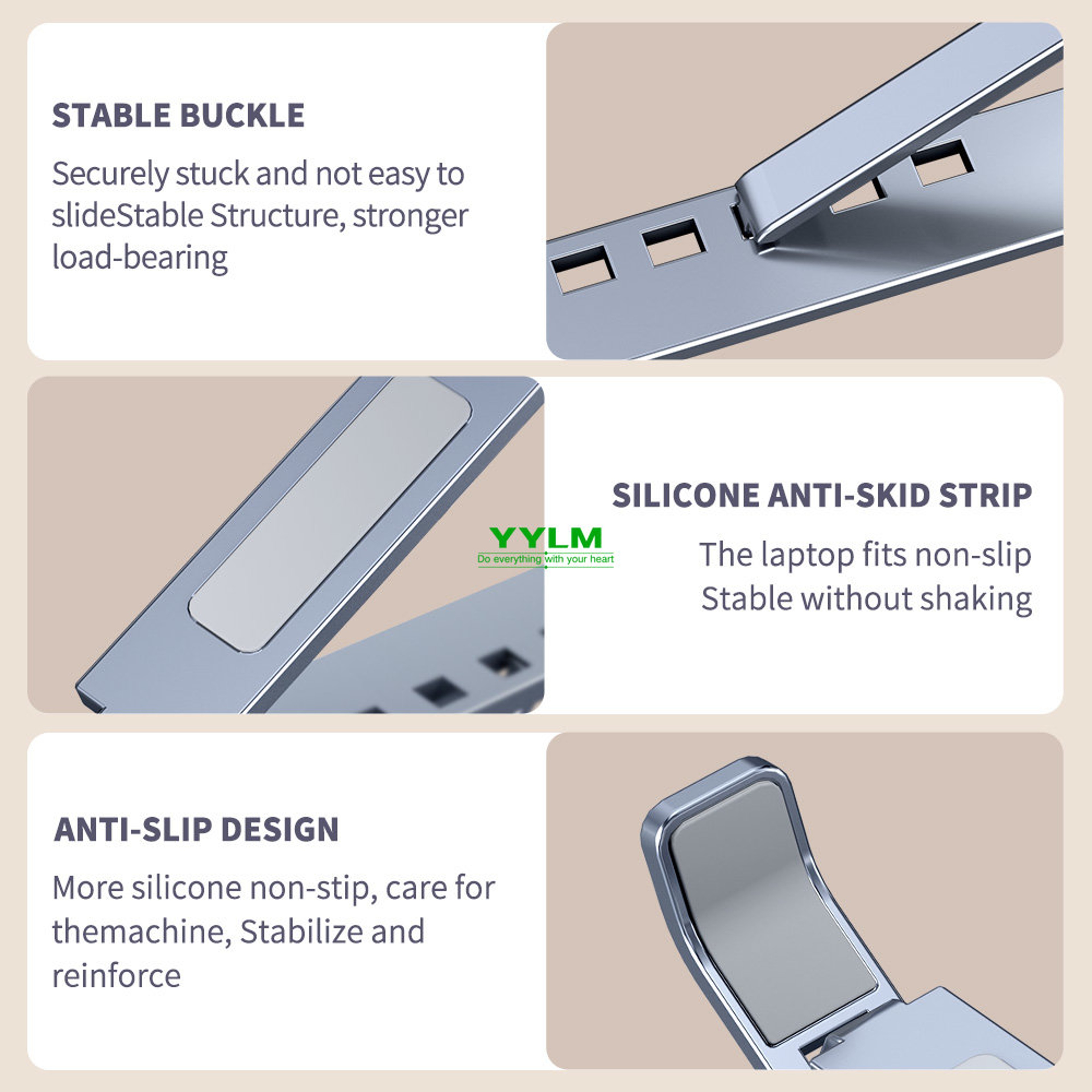 Adjustable Portable Laptop Stand Aluminum For Macbook Cooling Stand Foldable More Stable Notebook H 5