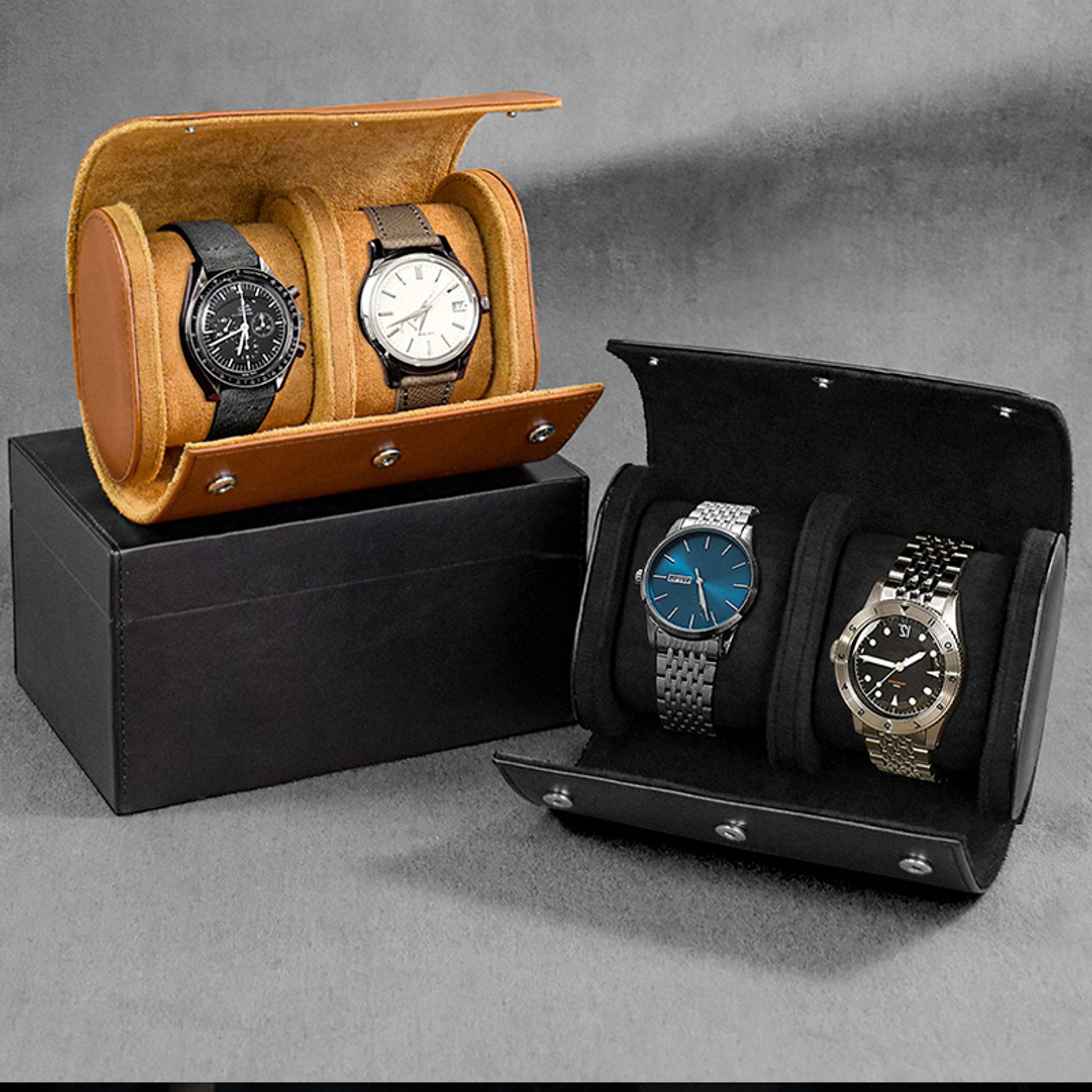 Watch Roll Travel Case, Watch Storage, Secure Organiser with Removable Pillows, Solid Watch Holder – view 2