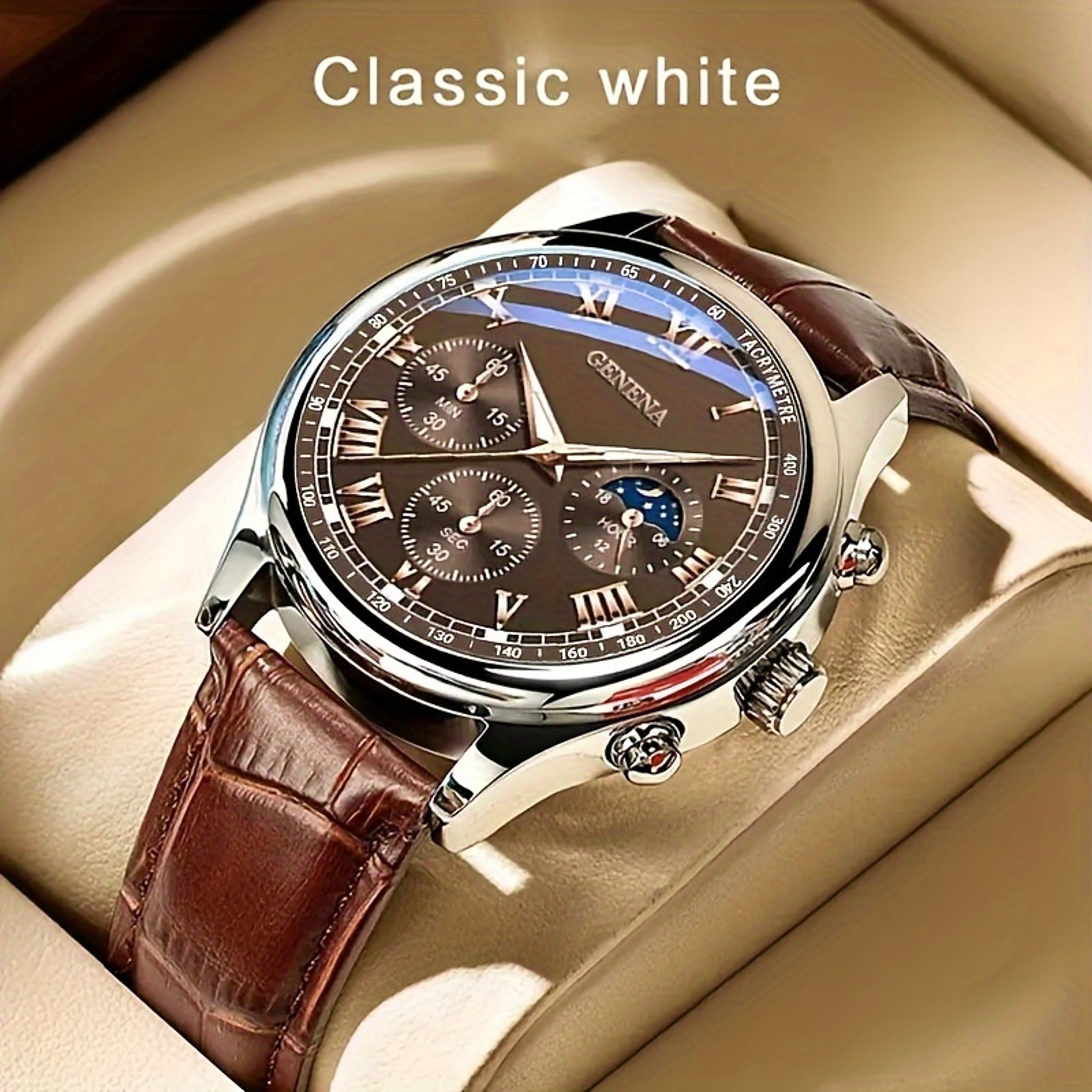 High Quality Men's Luxury Quartz Watch, Fashion Belt, Waterproof, Sport, Round, Business, Student, Glow Clock – view 9