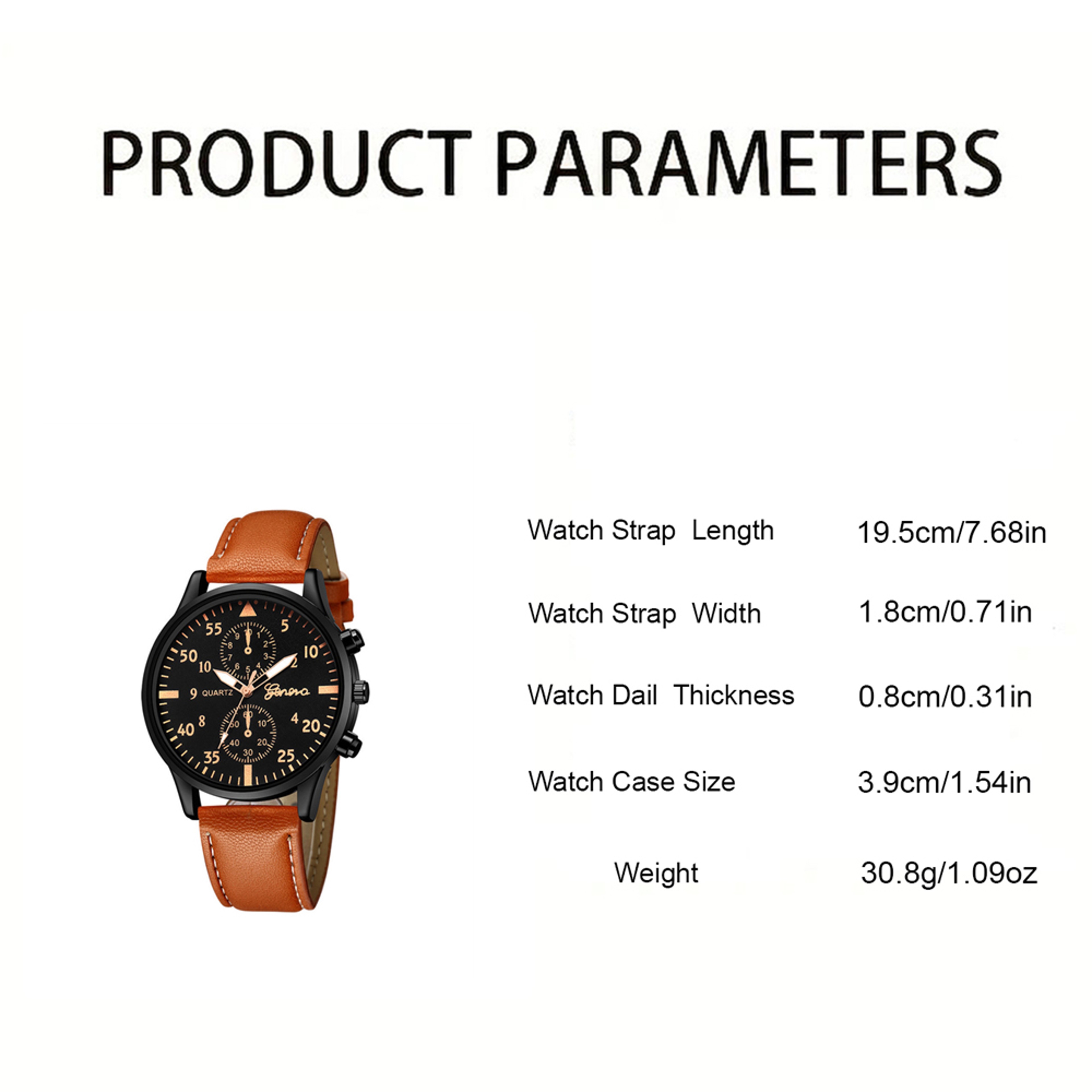 Luxury Hip Hop Mens Watch Sport Wristwatch Fashion Male Clock Bracelet Set 4