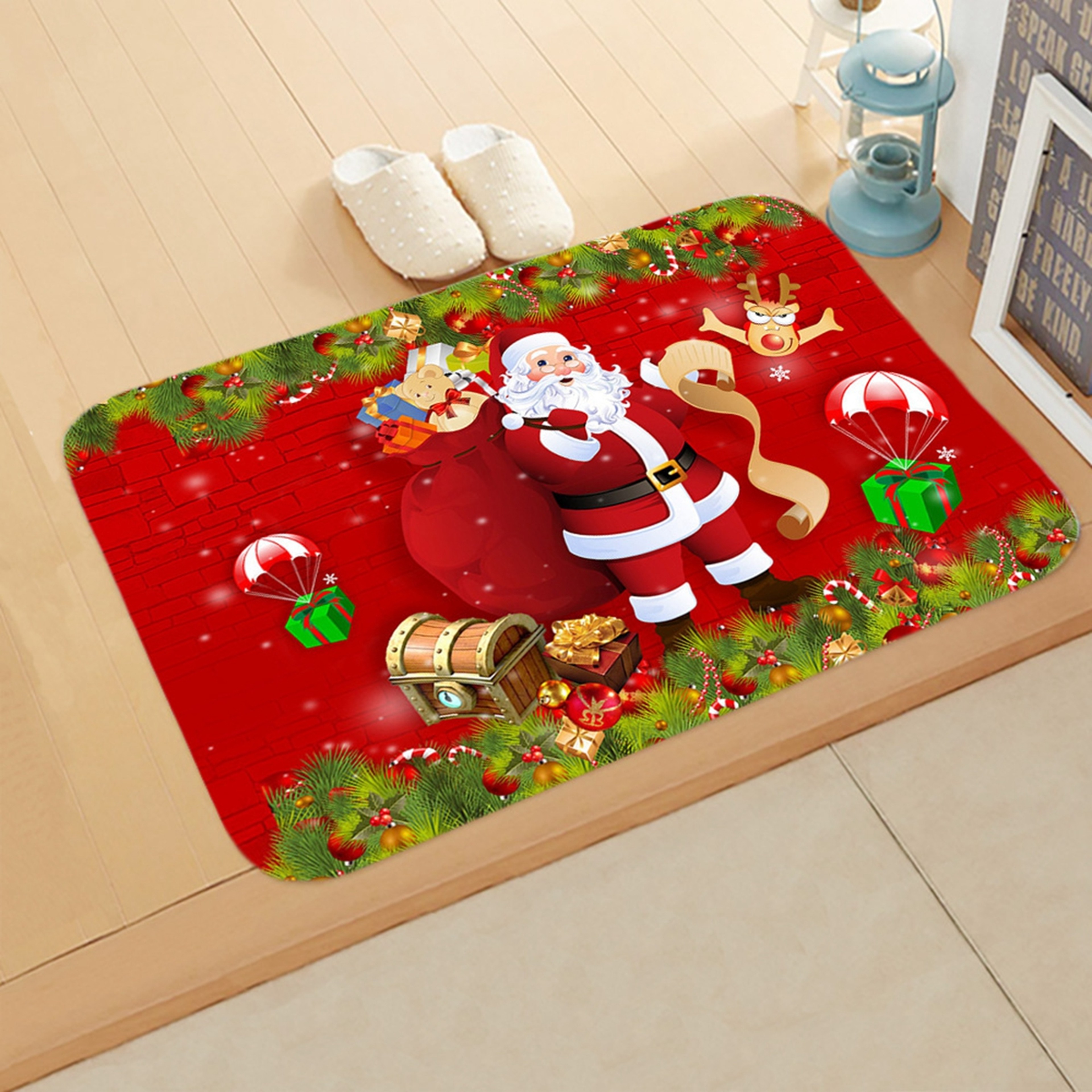 Christmas Door Mat Santa Claus Outdoor Carpet Merry Christmas Decorations For Home 0