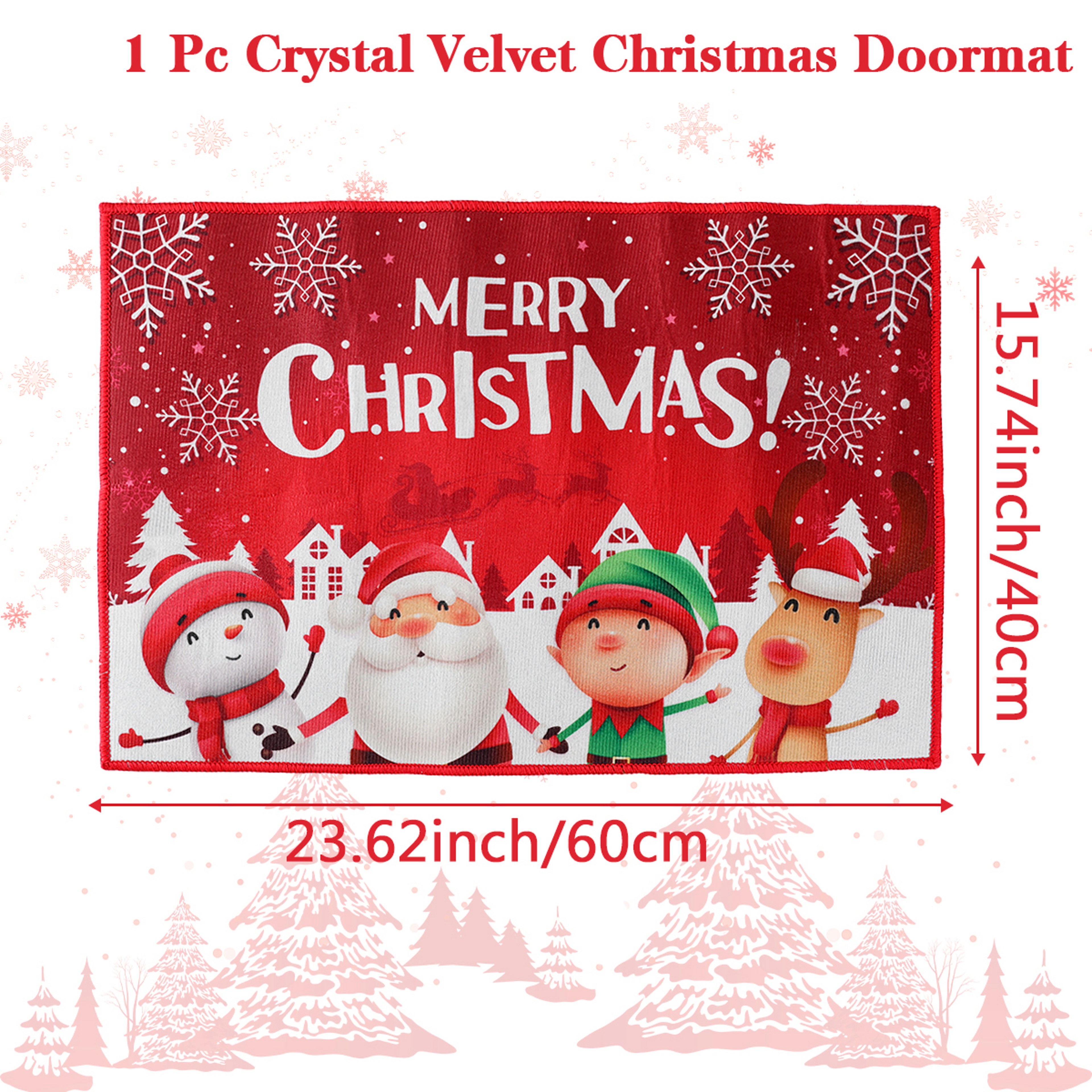 Christmas Door Mat Santa Claus Outdoor Carpet Merry Christmas Decorations For Home 2