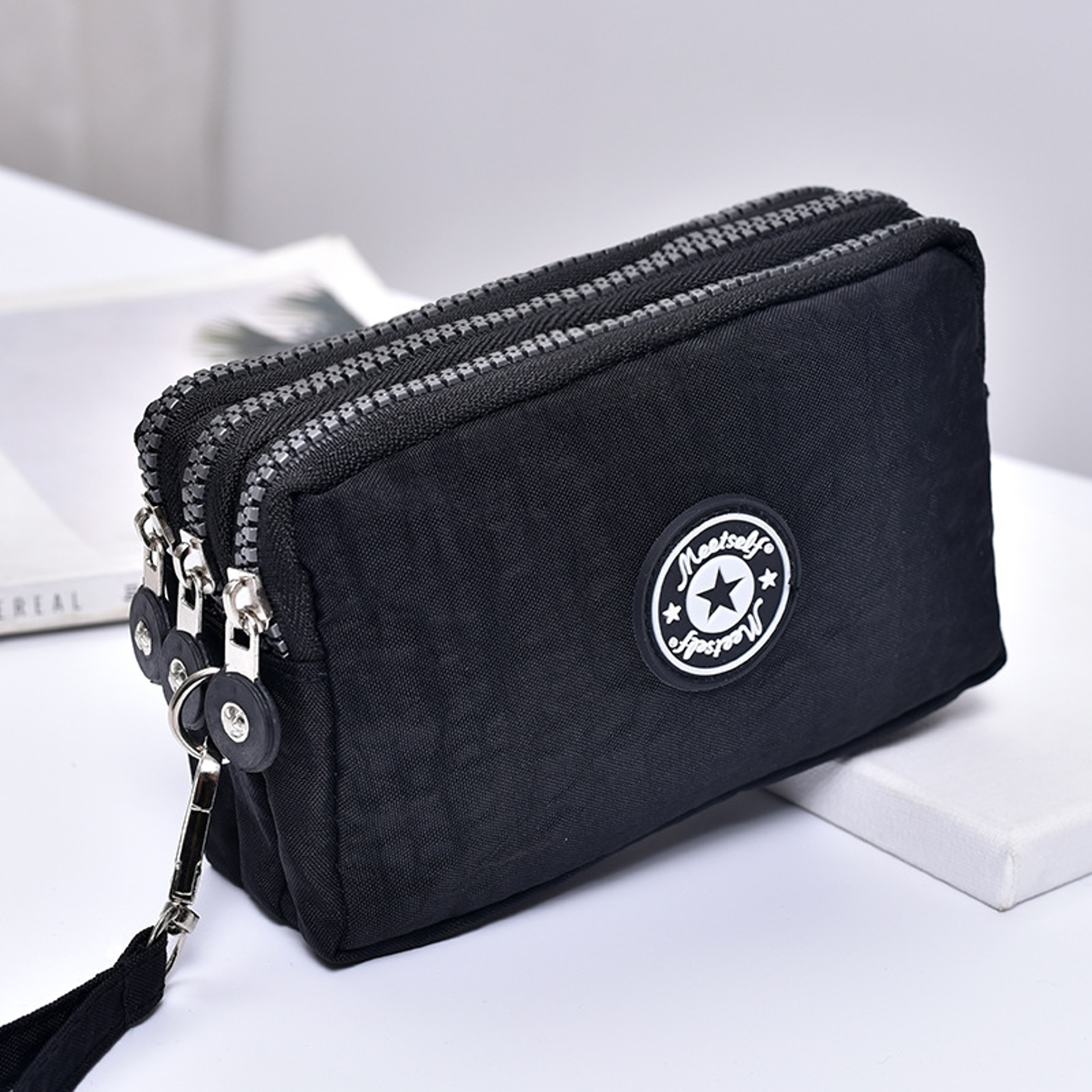 Thickened Three Layer Purse Long Zipper Mobile Phone Bag Women Wrist Handbag Cute Washable Cloth Or 0