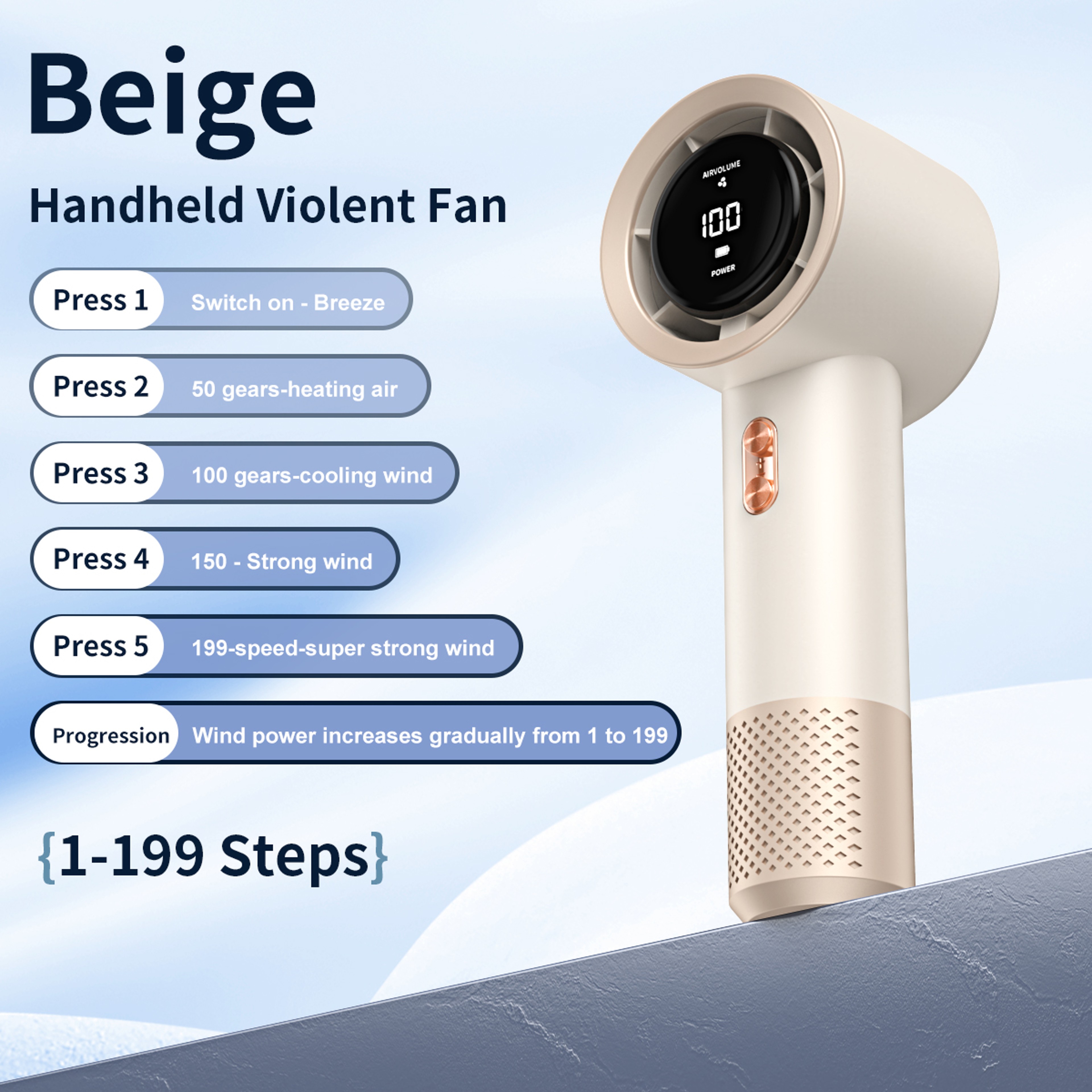 Handheld High Speed Fan Mini Portable Air Conditioner Six Fans Adjustment Cooling Device 5
