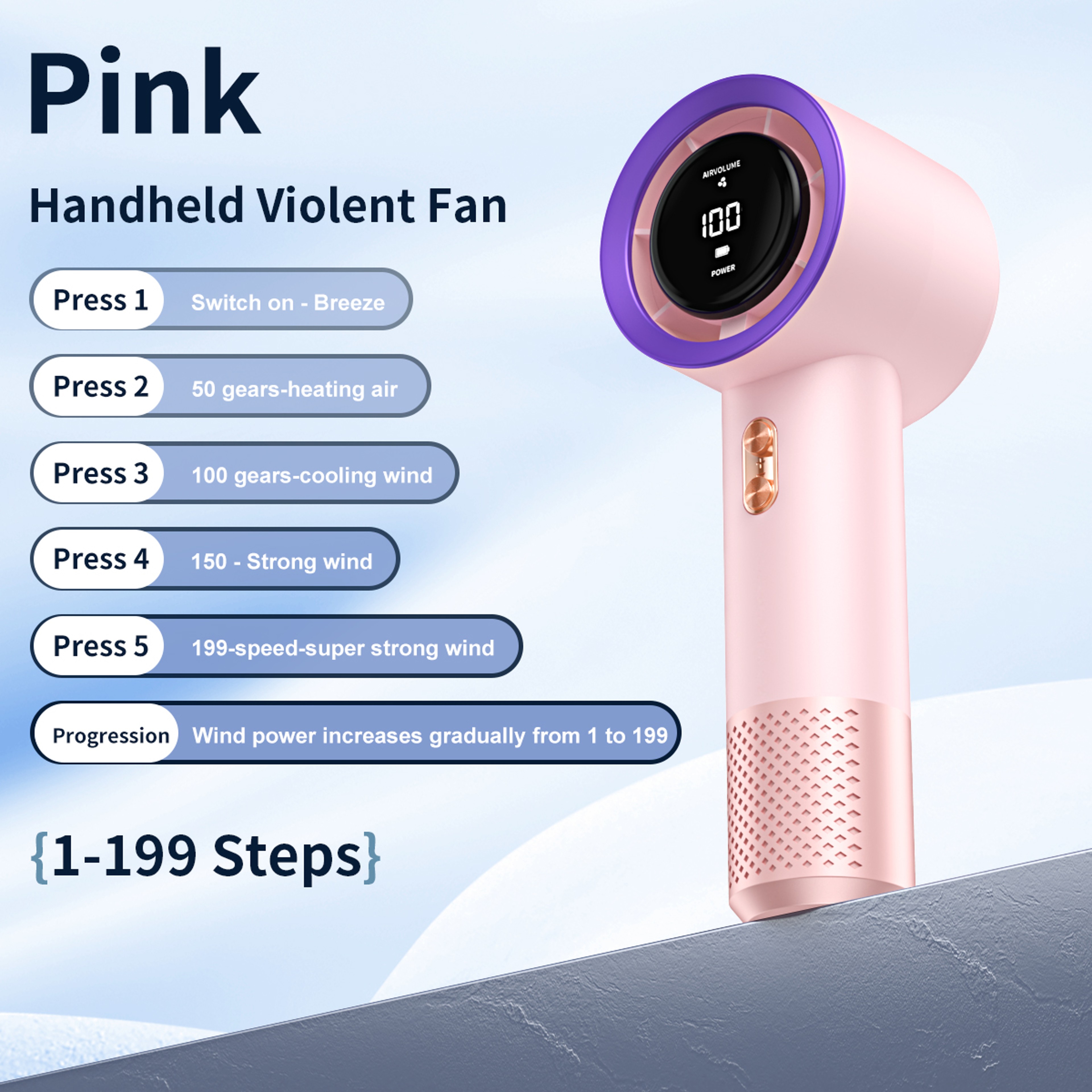 Handheld High Speed Fan Mini Portable Air Conditioner Six Fans Adjustment Cooling Device 6