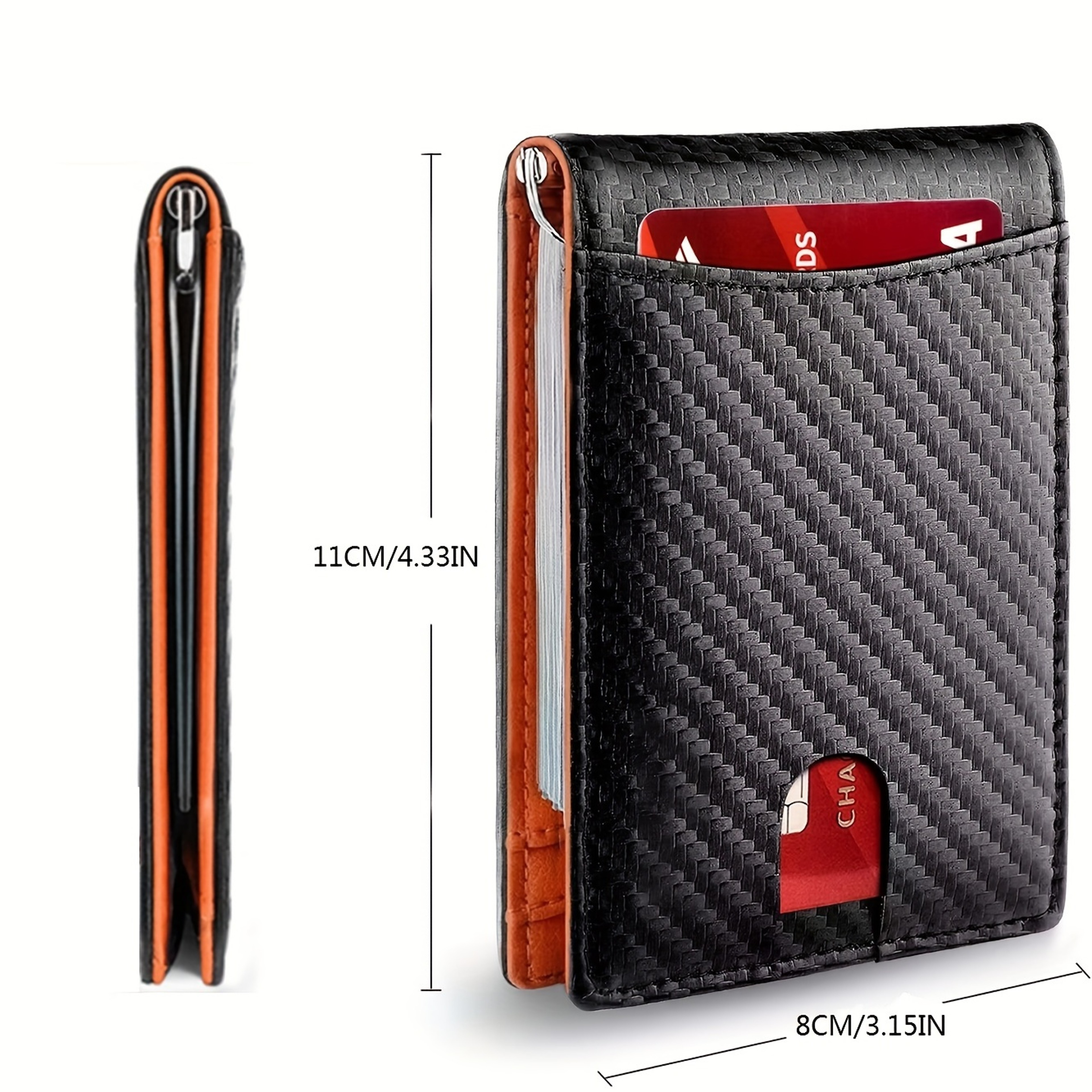 Slim Wallets for Men, Minimalist Credit Card Holder, Leather Money Clip Mens Wallet, Blocking Front Pocket Wallet – view 2