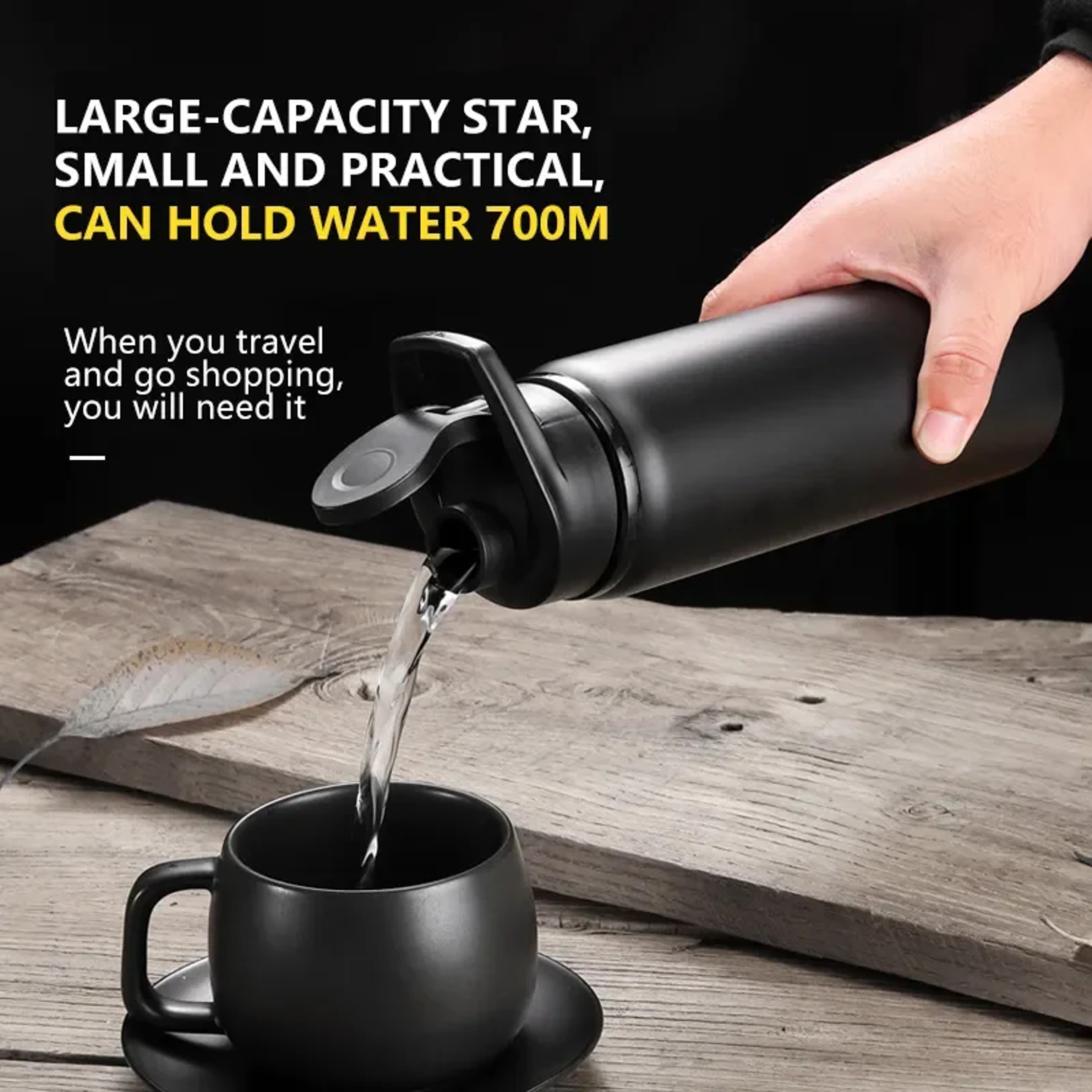 Metal Leak Proof Portable Water Bottle Reusable Outdoor Sports Cup Cycling Hiking Gym Travel Hallow 3