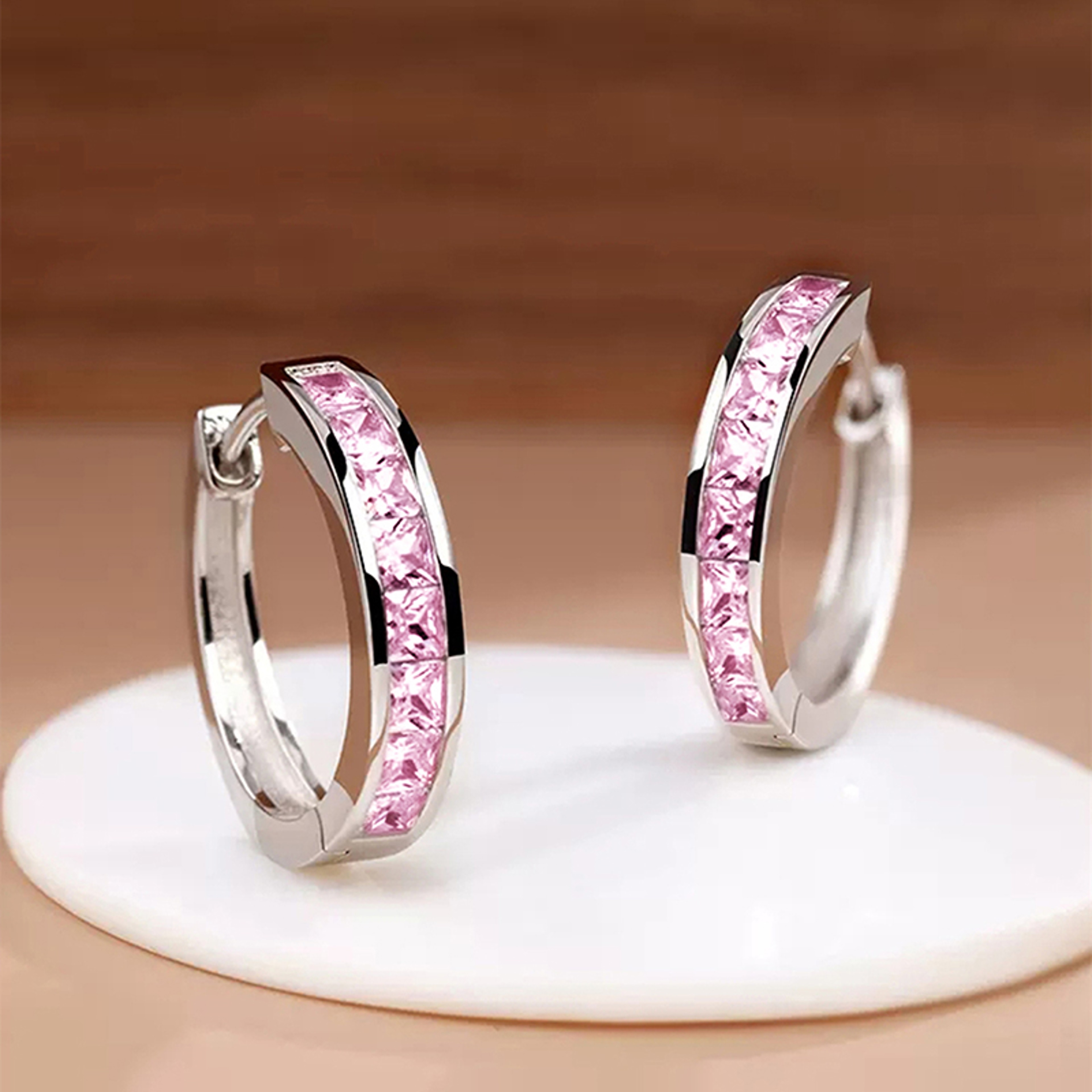 Classic Design Women Hoop Earrings Princess Square Simple Elegant Female Accessories Versatile Jewe 10