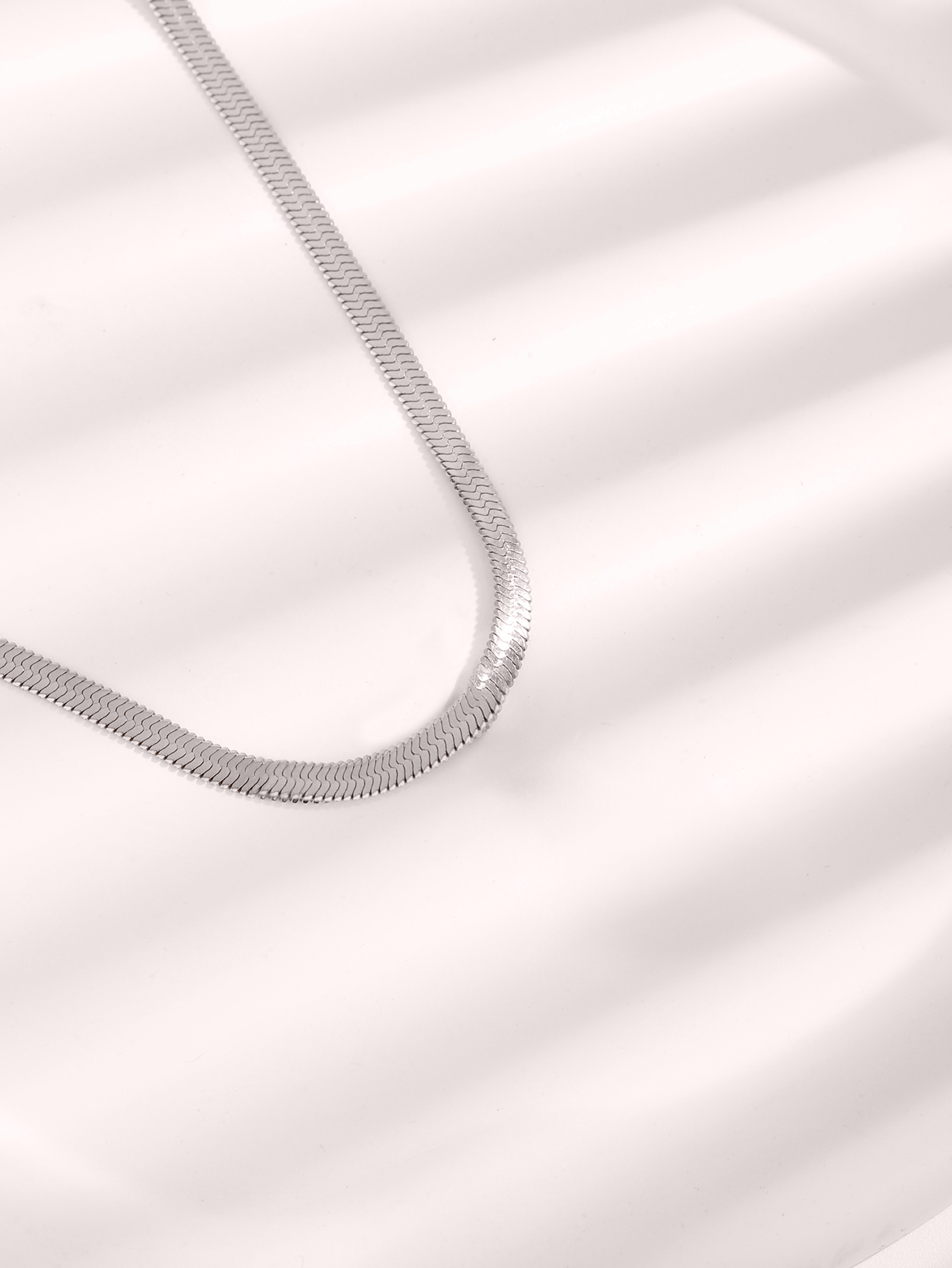 Snake Chain Necklace, Gold Plated Fashion Choker, Stainless Steel Flat Chain, Hip Hop Jewellery for Men and Women Gift – view 4