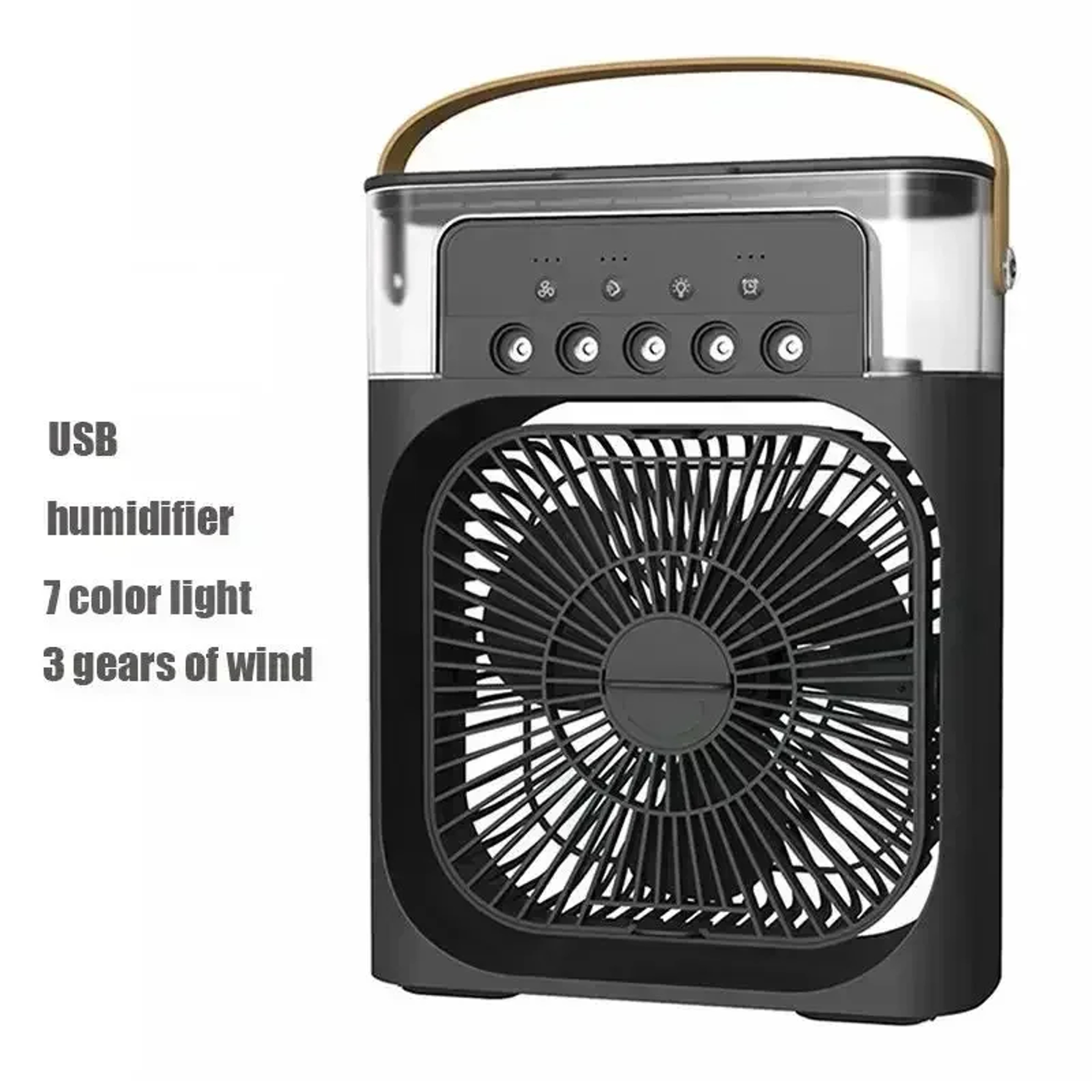 Fan, Air Conditioner, Portable Humidifier, Small Air Cooler, LED Night Light, Office Home Fan – view 8