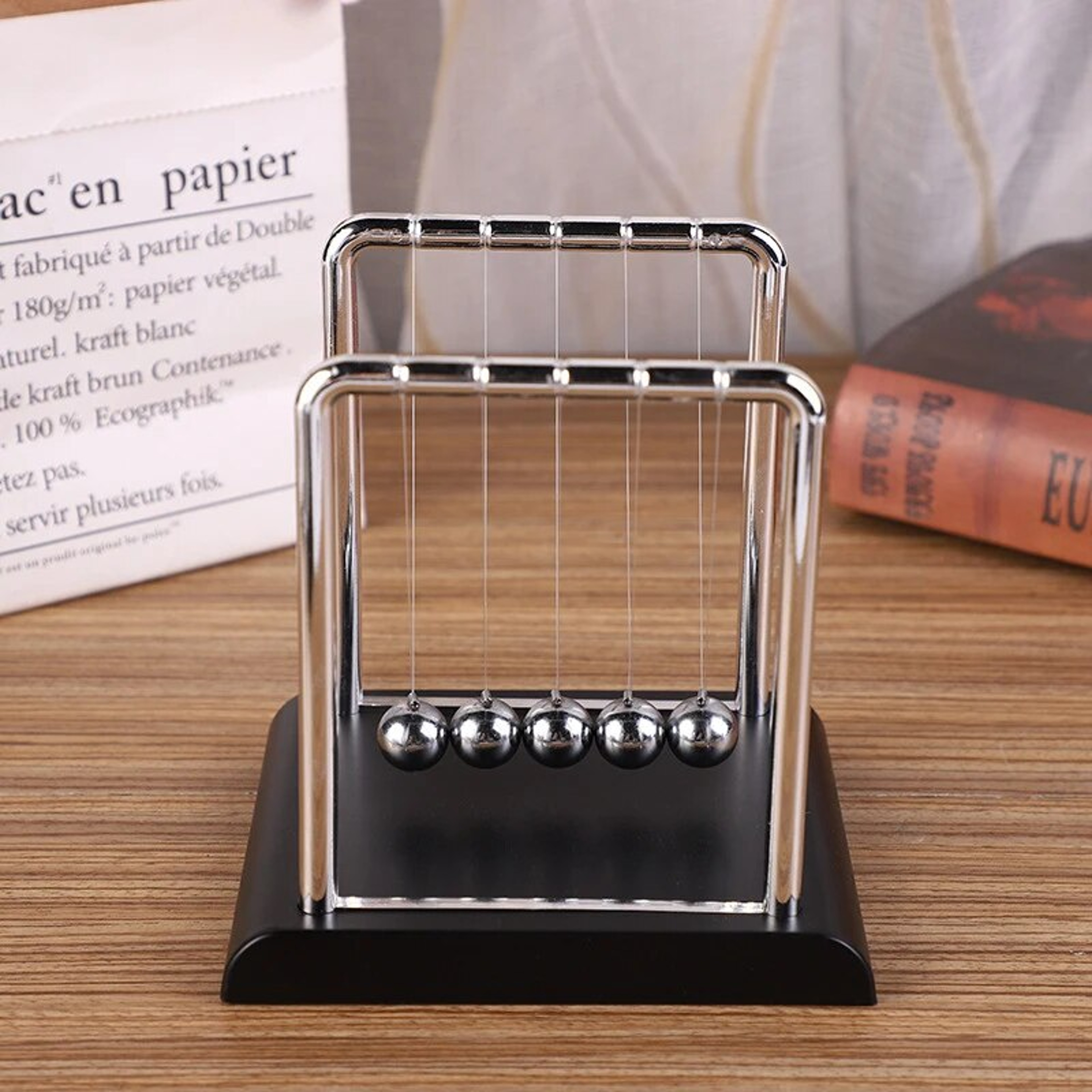 Newtons Cradle, Physics Desktop Toy, Steel Ball Pendulum, Stress Relief, Teaching Supplies, Home Decoration, Science Gi – view 4
