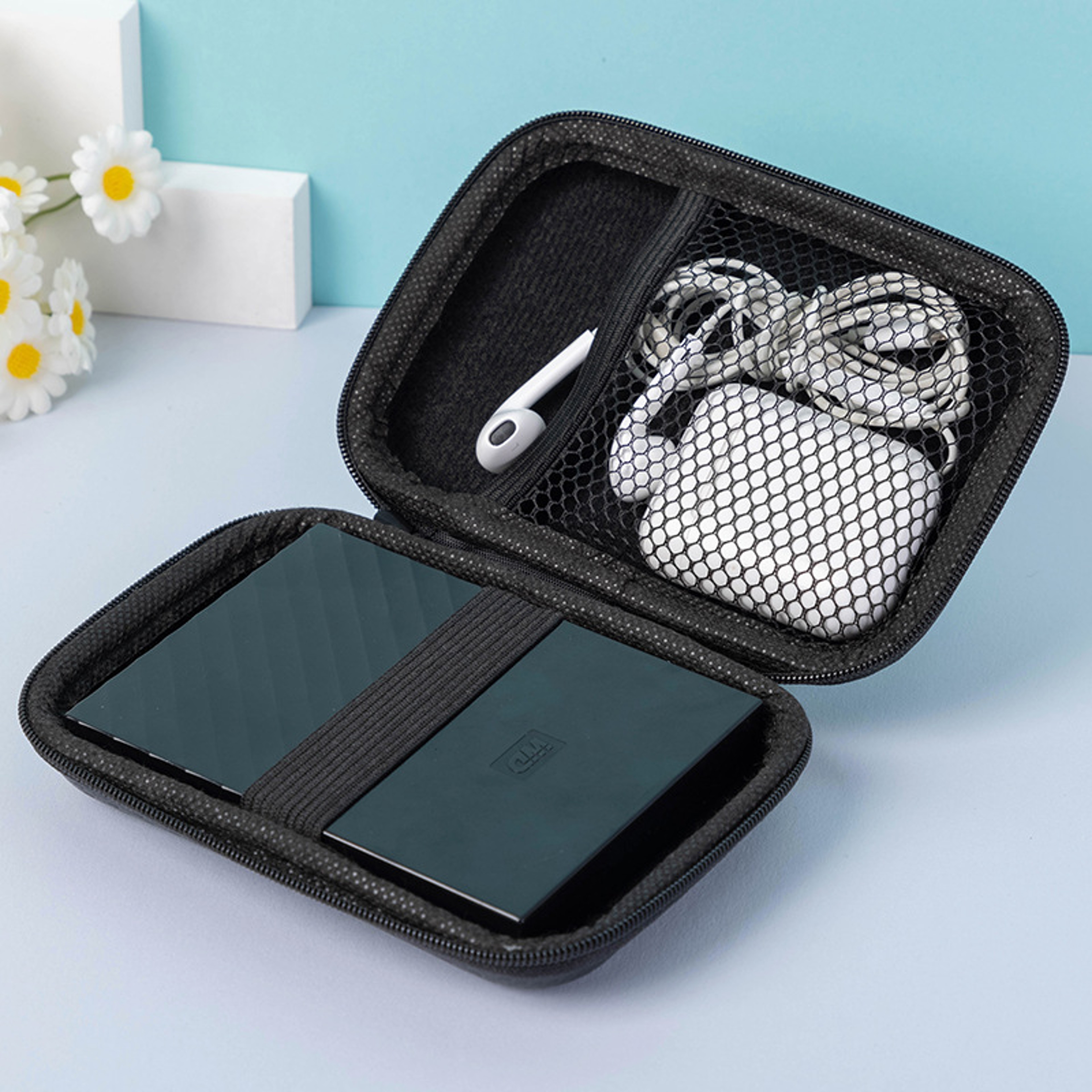 Portable Zipper Pouch, Eva Storage Bag, Mobile Phone Charger, Hard Disk Bag, Disk, Data Cable Storage – view 5
