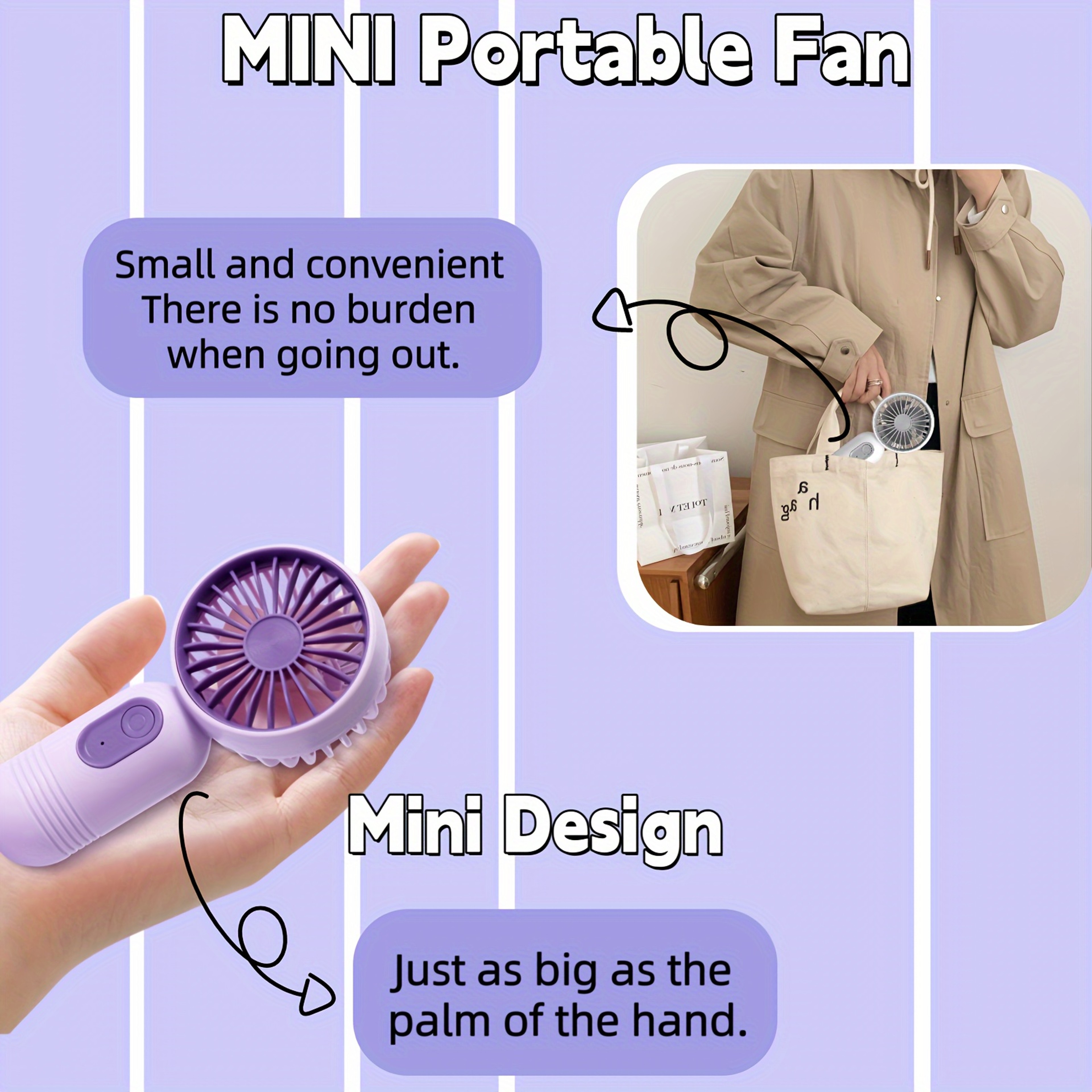 USB Mini Rechargeable Portable Fan Handheld Fan For Travel Outdoor Office Camping Gift Choice 3