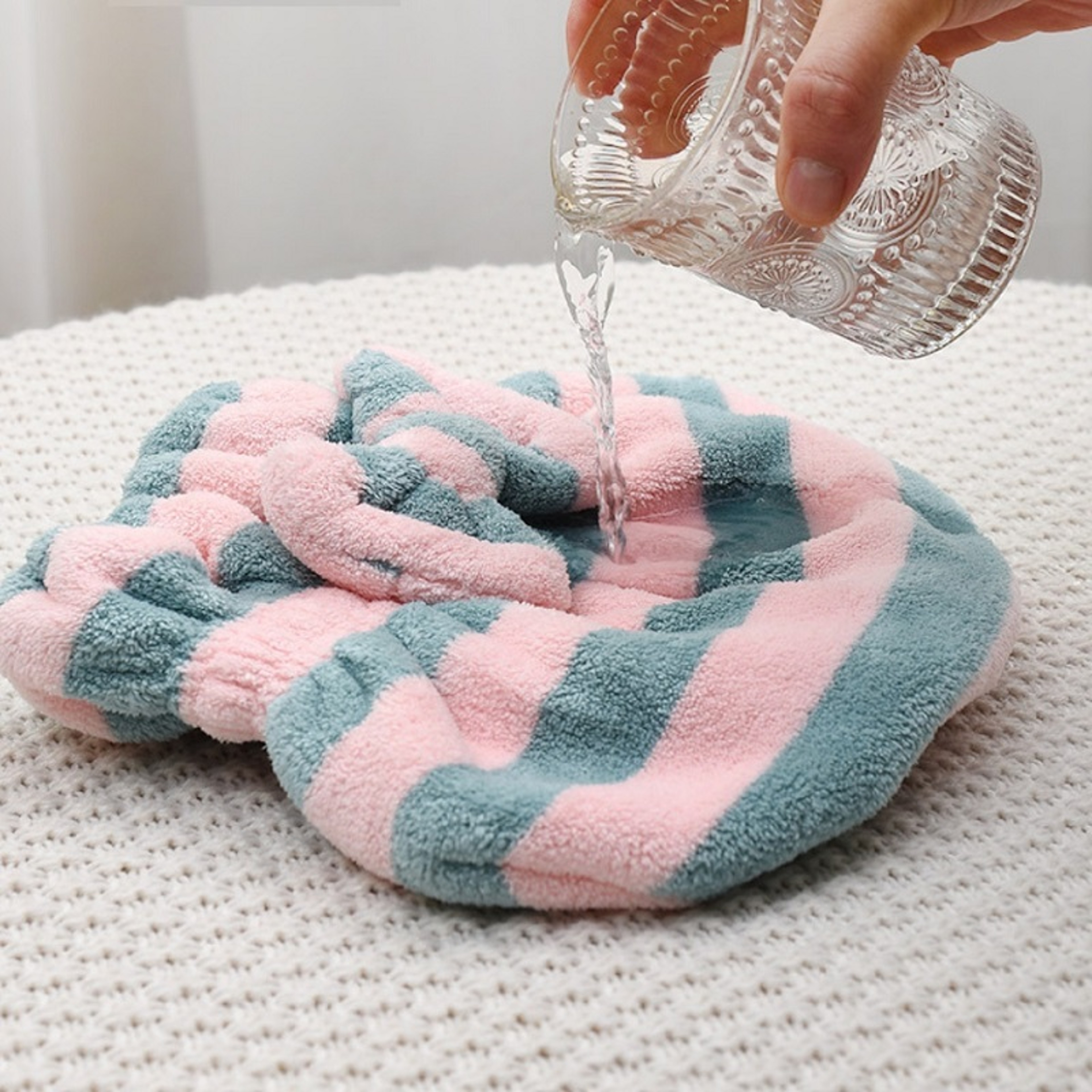 Dry Hair Towel, Quick Drying Hair Cap for Women, Super Absorbent Shower Cap, Striped Pattern Hair Bonnets – view 2