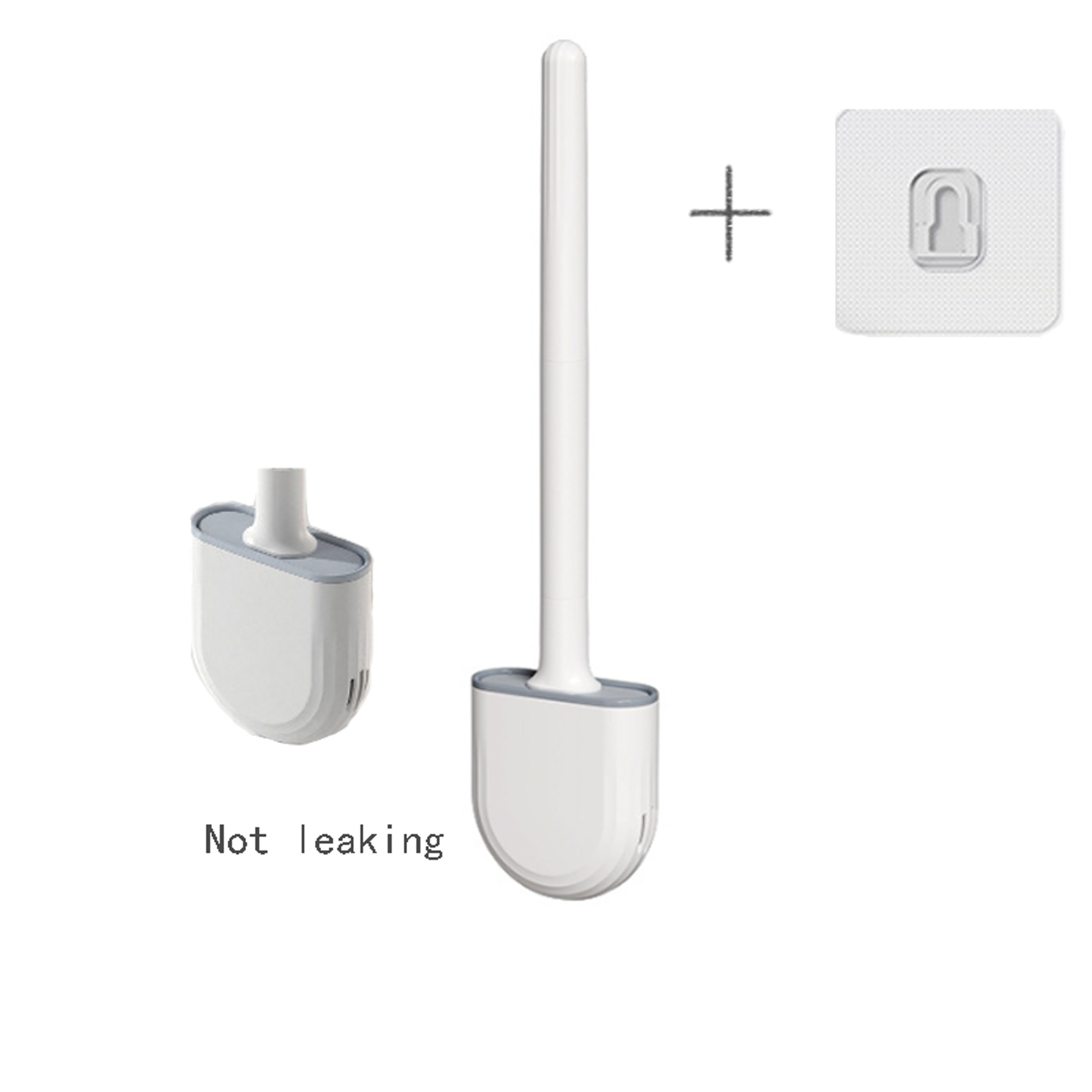 Wall Hanging Toilet Brush With Holder Soft Bristles Silicone Toilet Brush Long Handled WC Cleaning  6