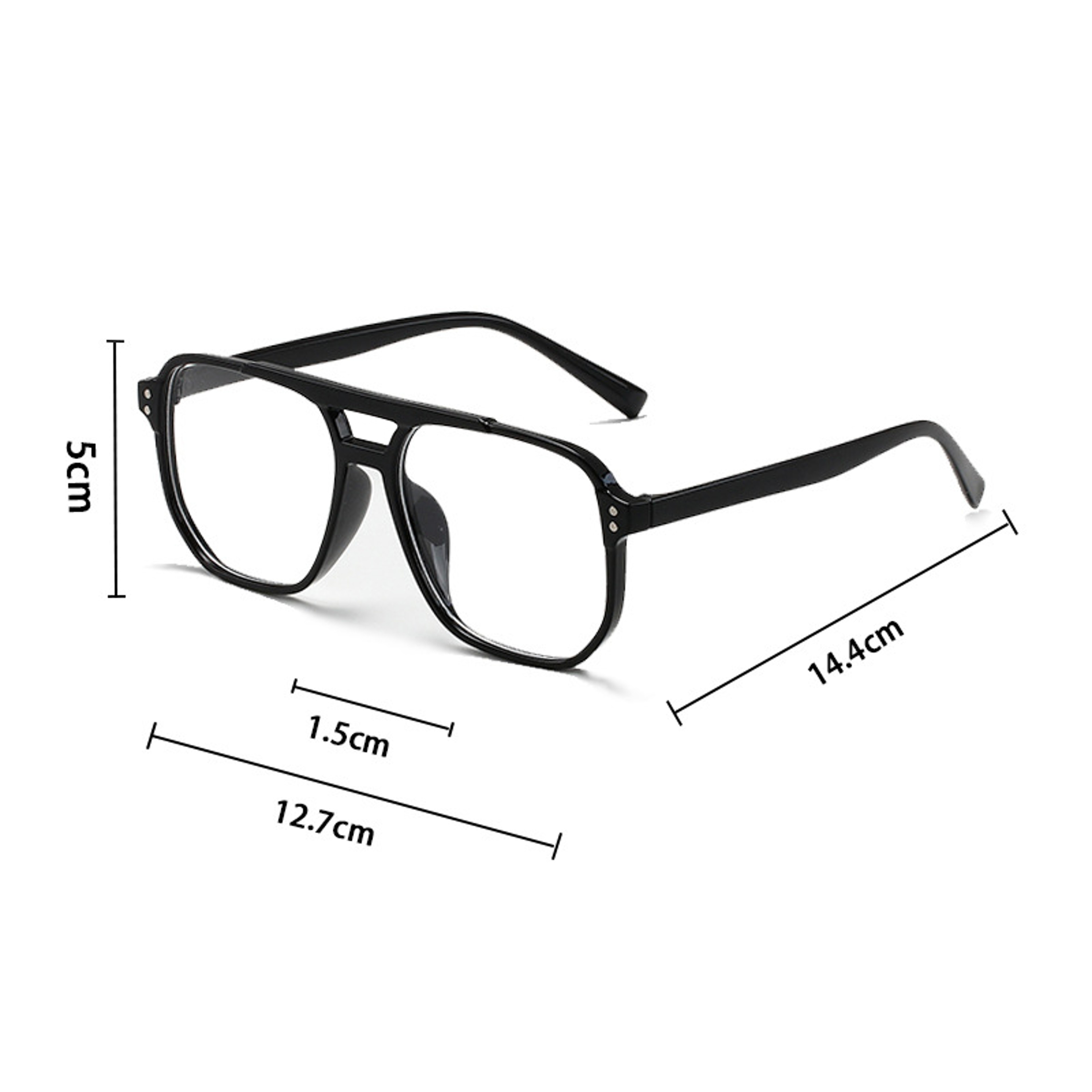Women Square Sun Glasses Retro Polygon Eyeglasses Men Double Beam Sunglasses Vintage Fashion Black  1