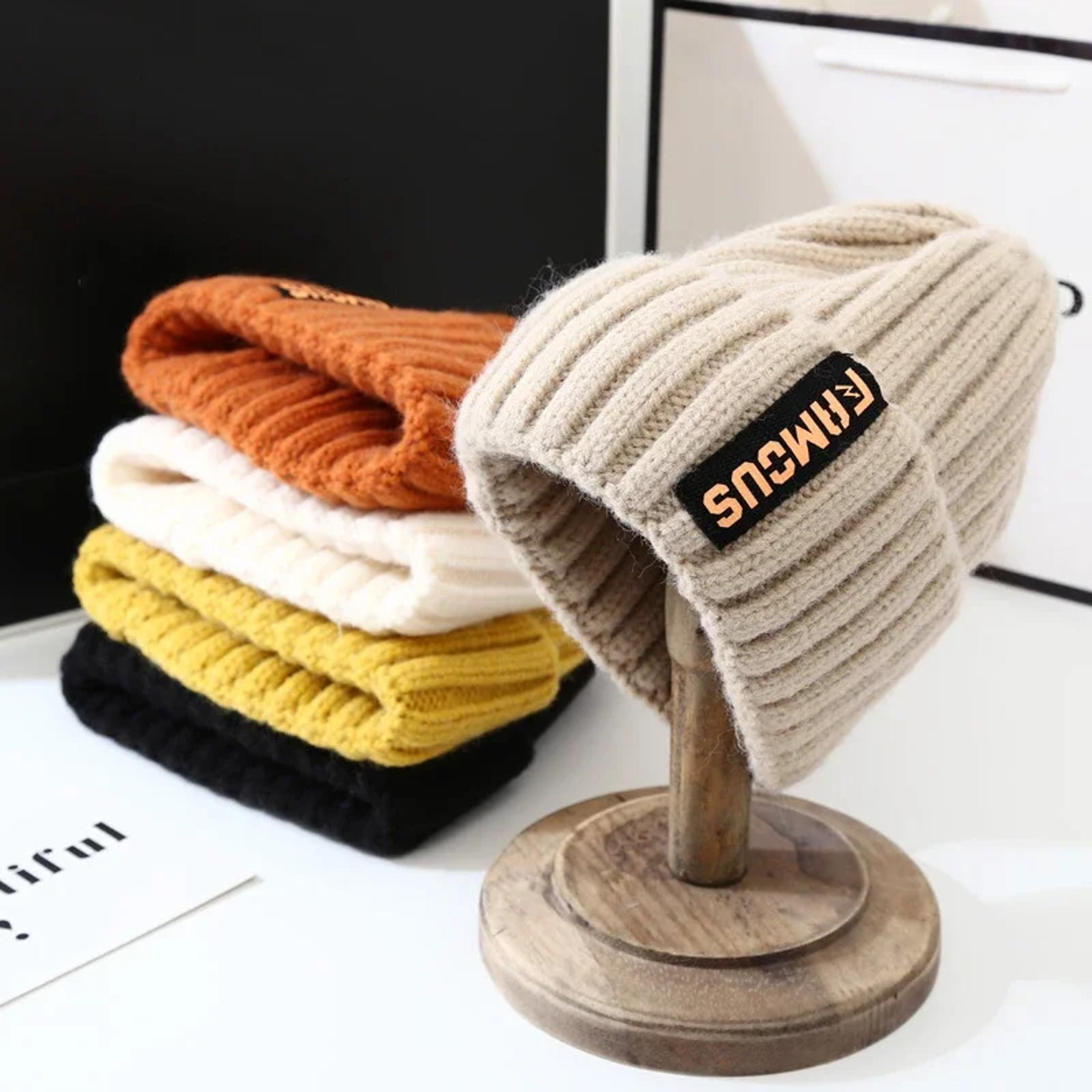 Soft Crochet Knit Beanie Winter Hat for Men Women – Unisex Solid Color Cold Weather Cap – view 1