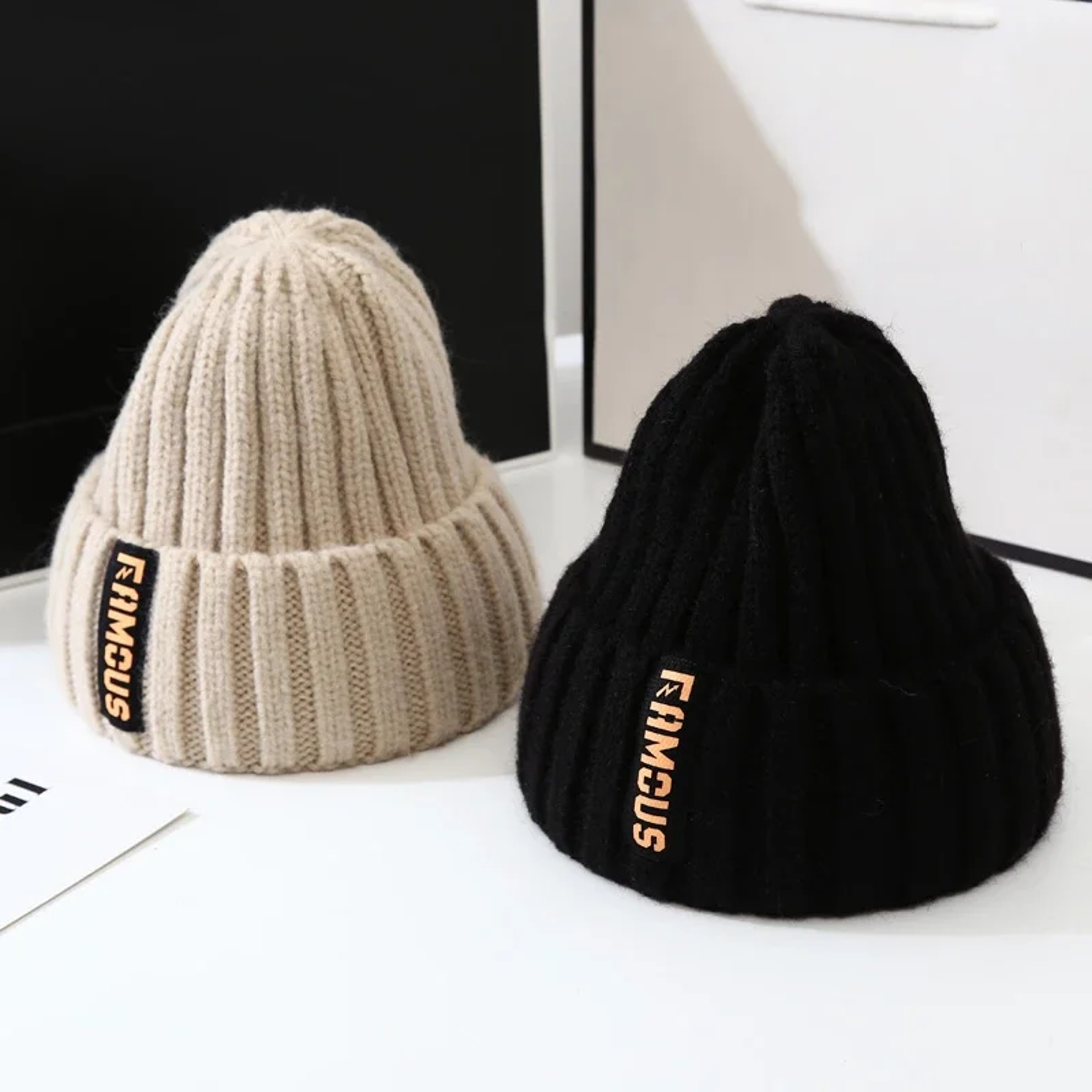 Soft Crochet Knit Beanie Winter Hat for Men Women – Unisex Solid Color Cold Weather Cap – view 4