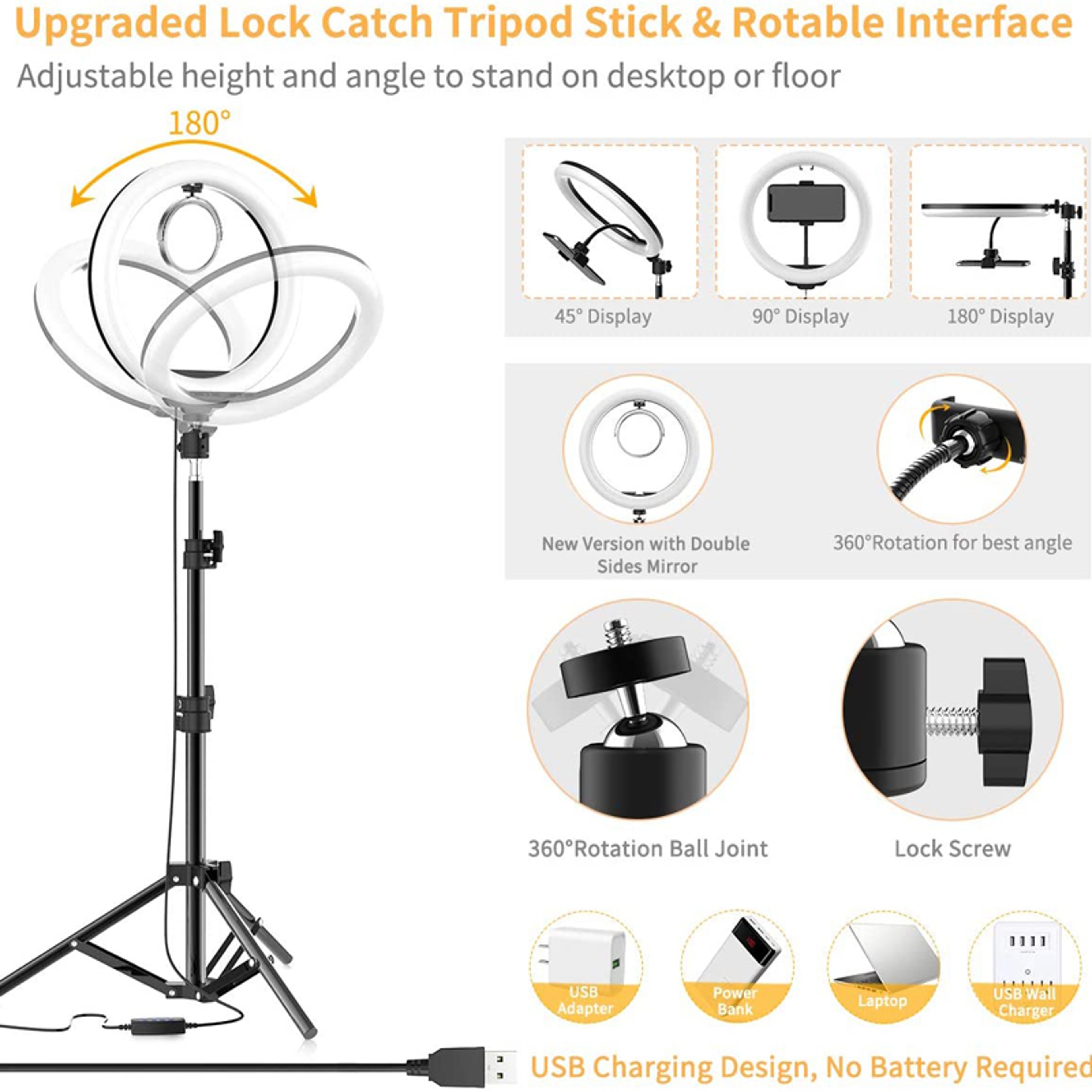 LED Ring Light with Phone Holder for TikTok YouTube Makeup Live Studio – view 3