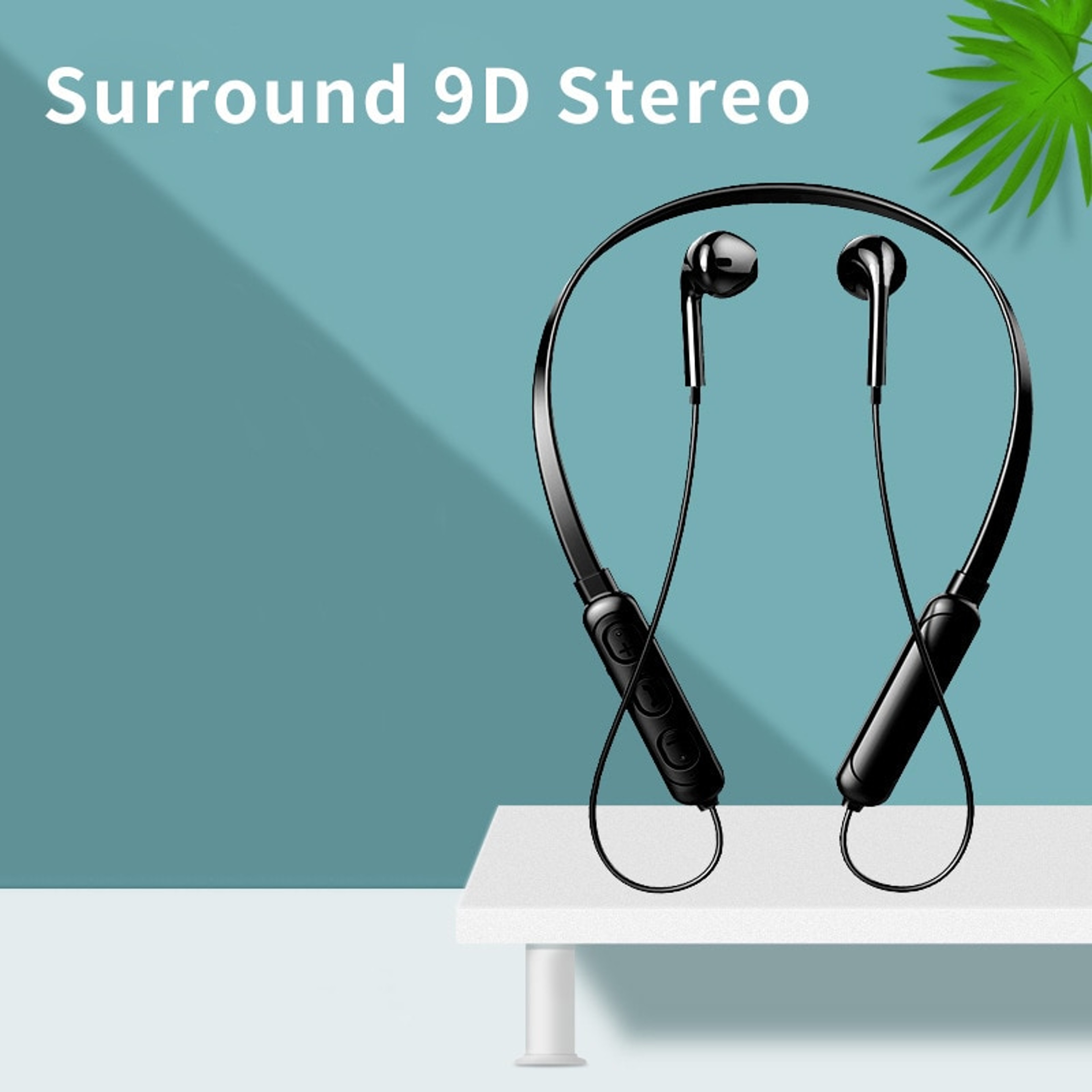 Wireless Bluetooth Headset Neck Hanging Sports Headset Stereo Noise Reduction Universal Microphone 1