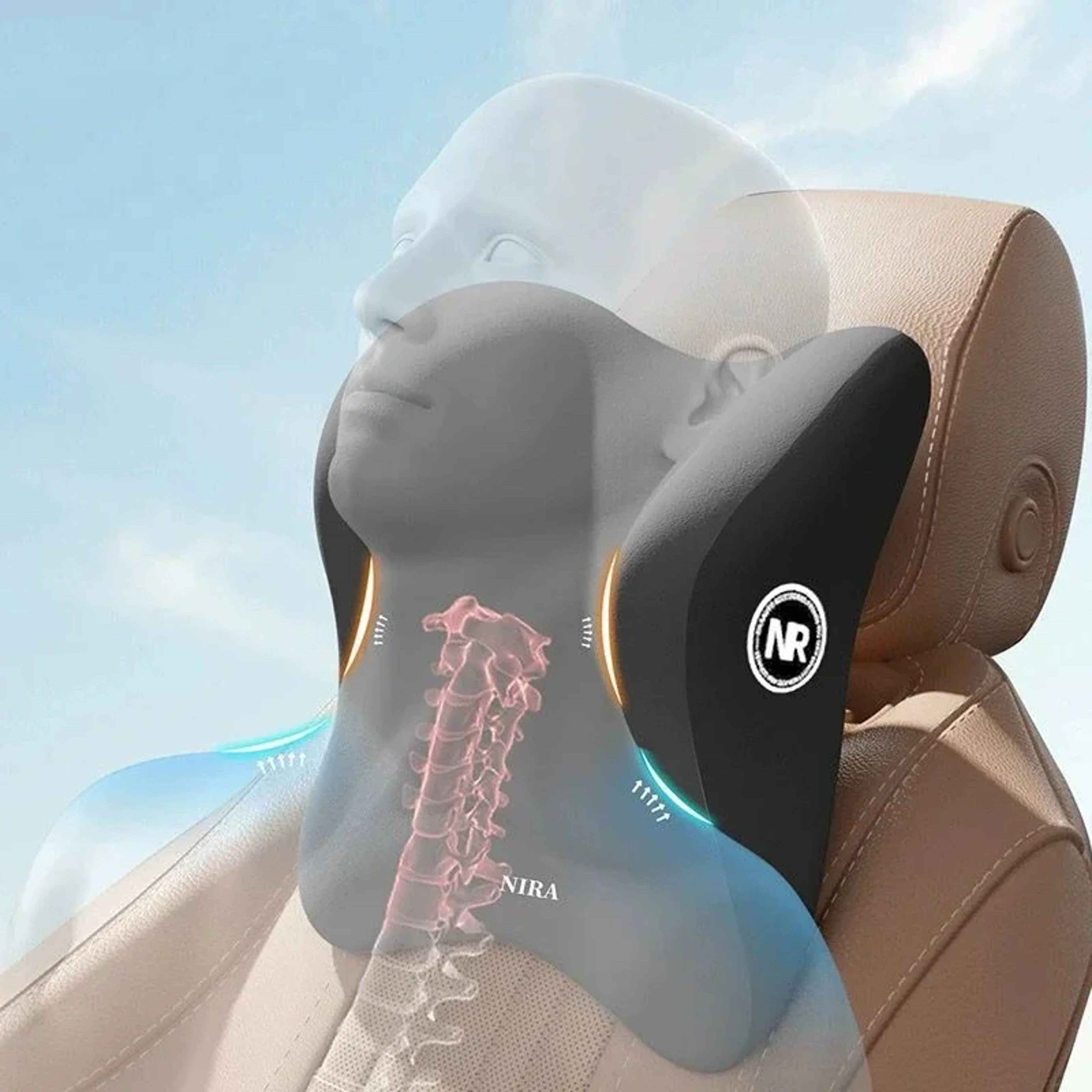 Memory Foam Car Neck Pillow Lumbar Cushion Back Support 3