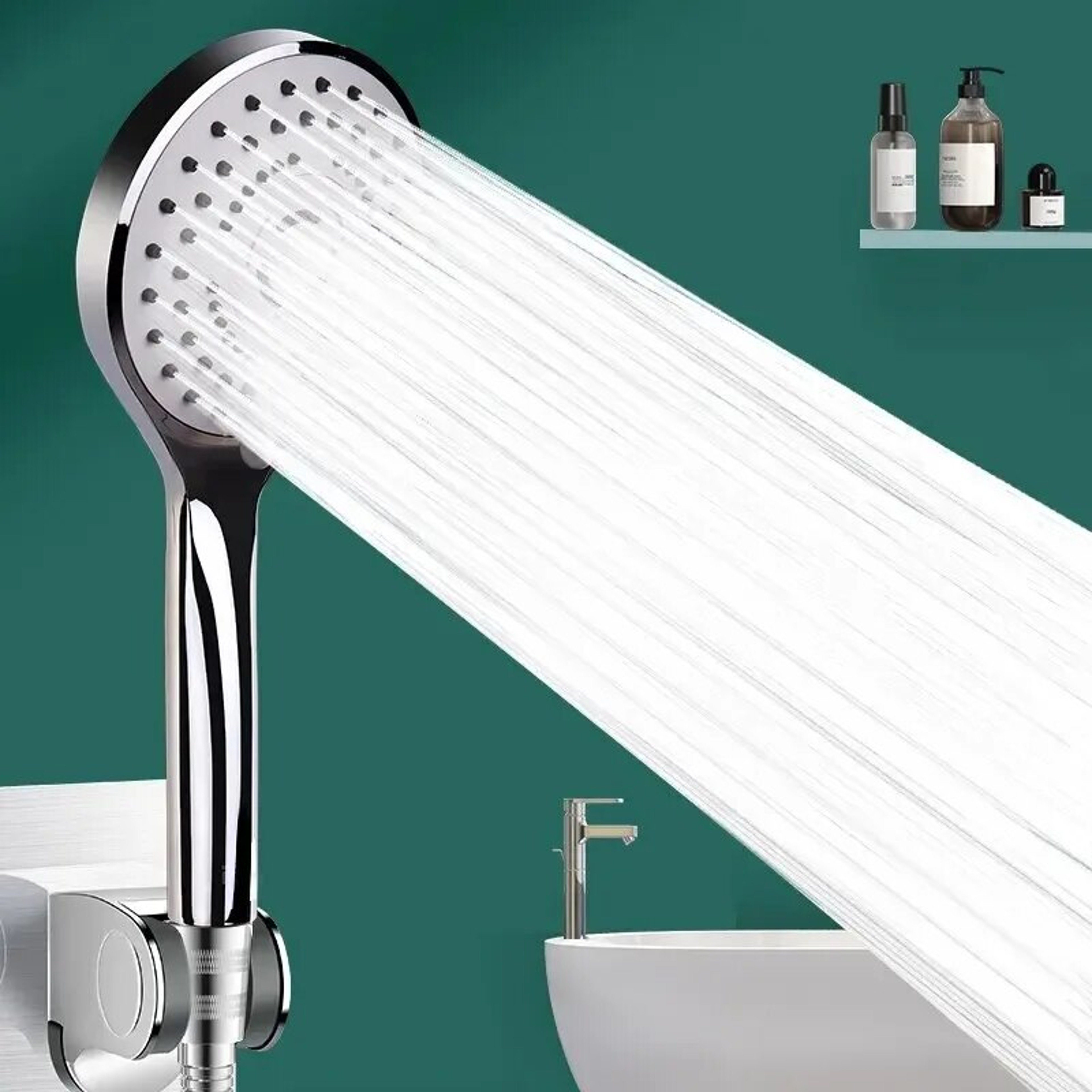 Bathroom Pressurised Hand Shower Universal Adaptation Nozzle Large Water Output Package Save Water  0