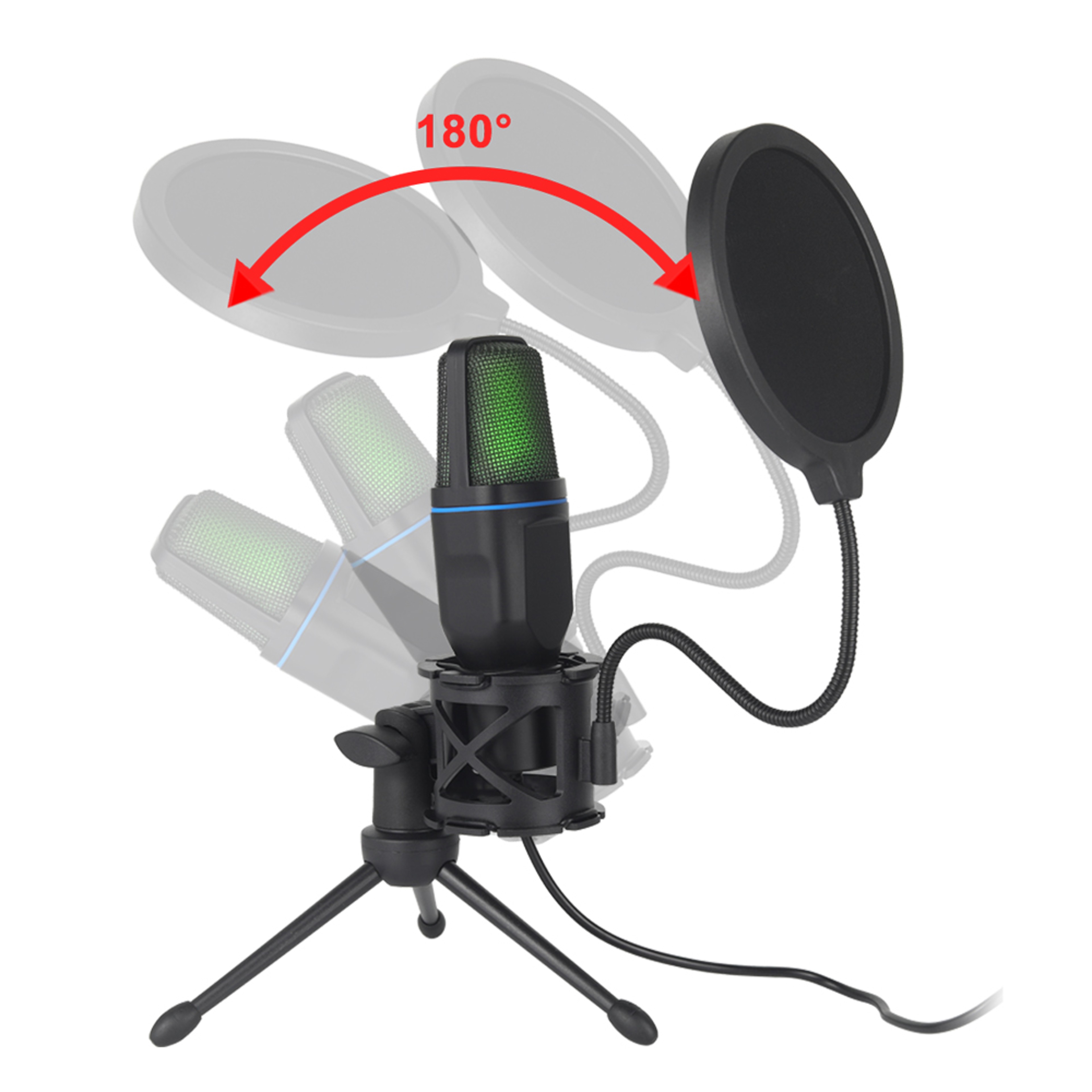 USB Microphone Condenser Gaming Mic RGB Microphone For Podcast Streaming Laptop Desktop 4