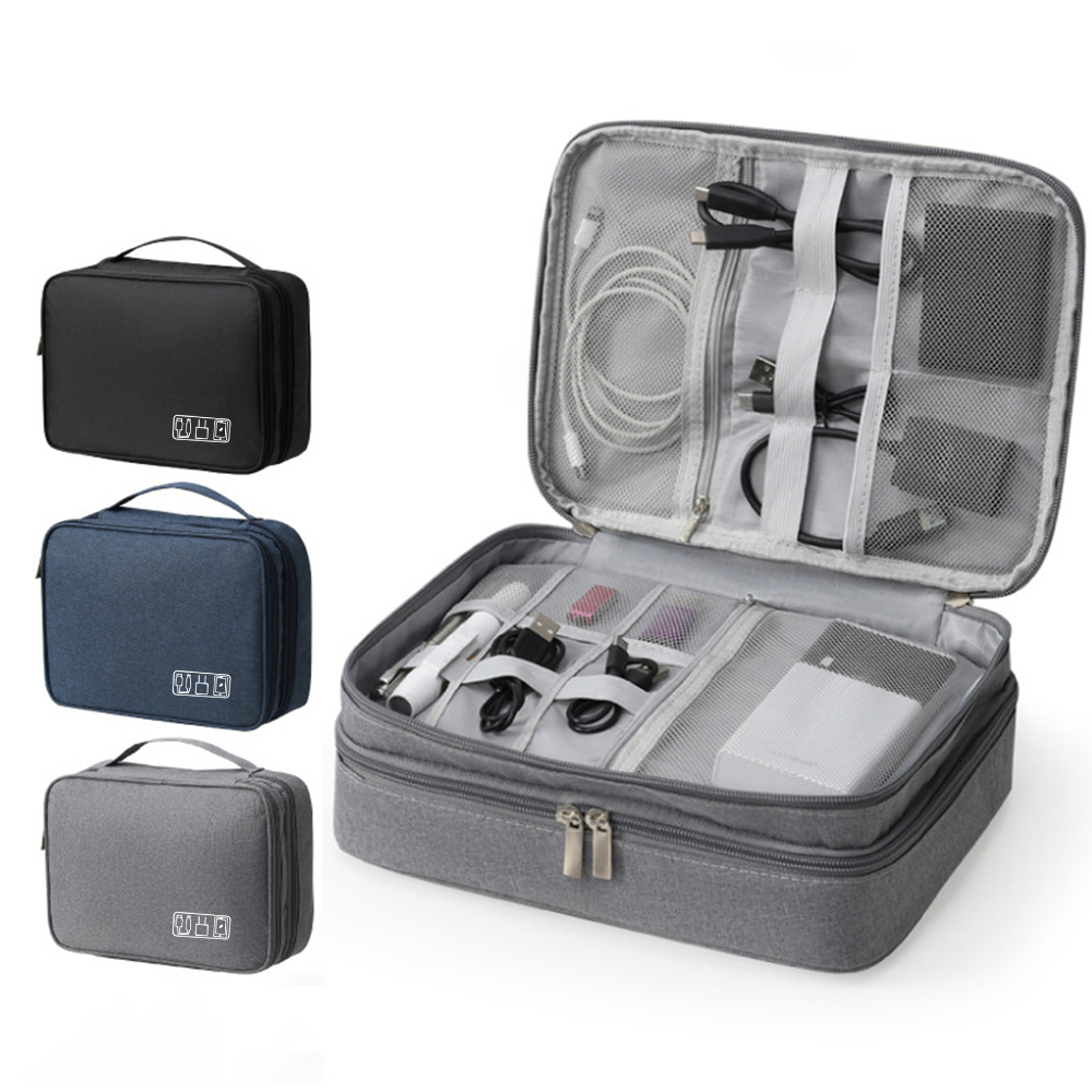 Multi-functional Digital Bag, Data Cable, Headphones, Hard Drive, Power Supply, Electronic Accessory Storage – view 1
