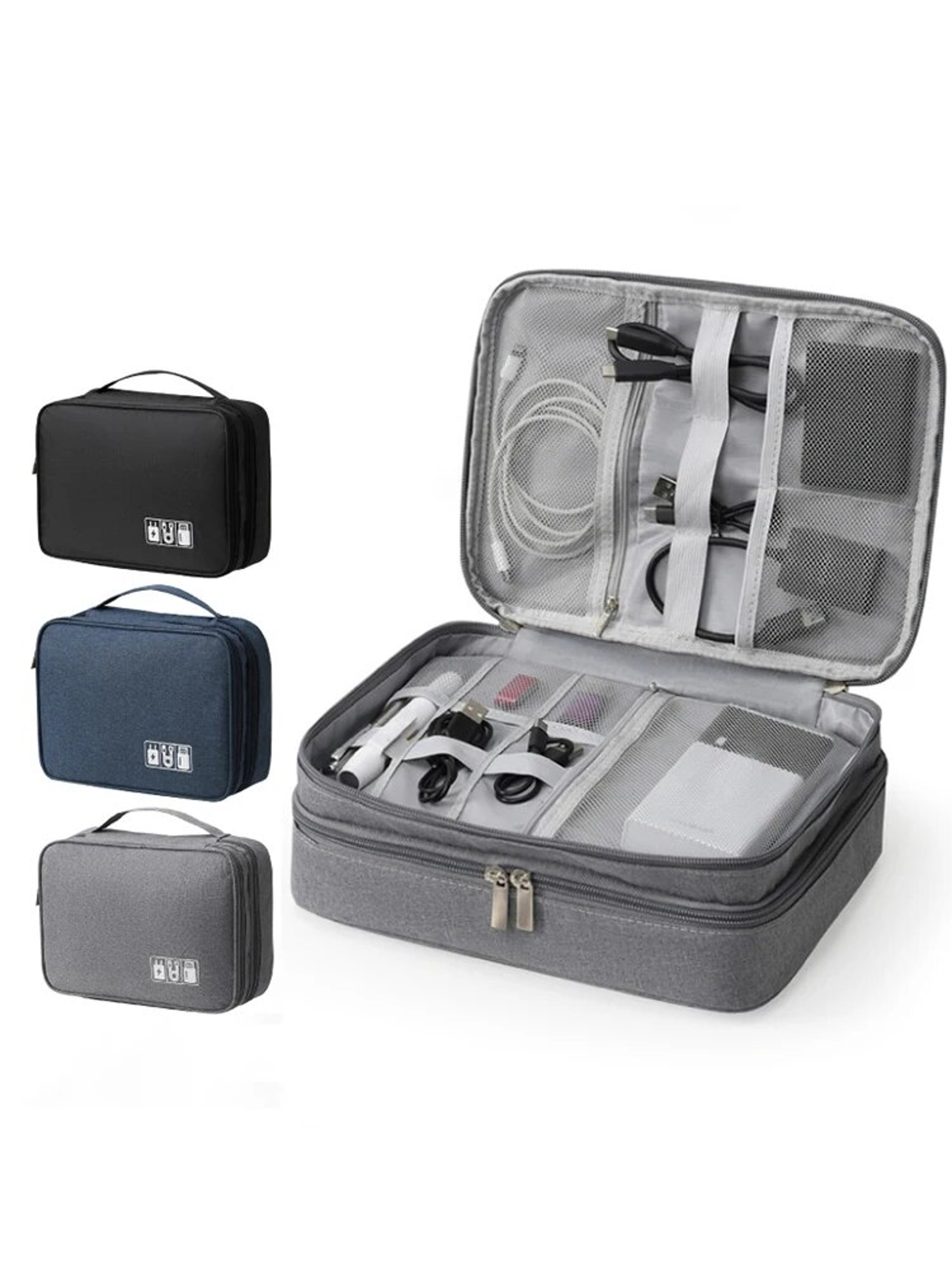Multi-functional Digital Bag, Data Cable, Headphones, Hard Drive, Power Supply, Electronic Accessory Storage – view 2