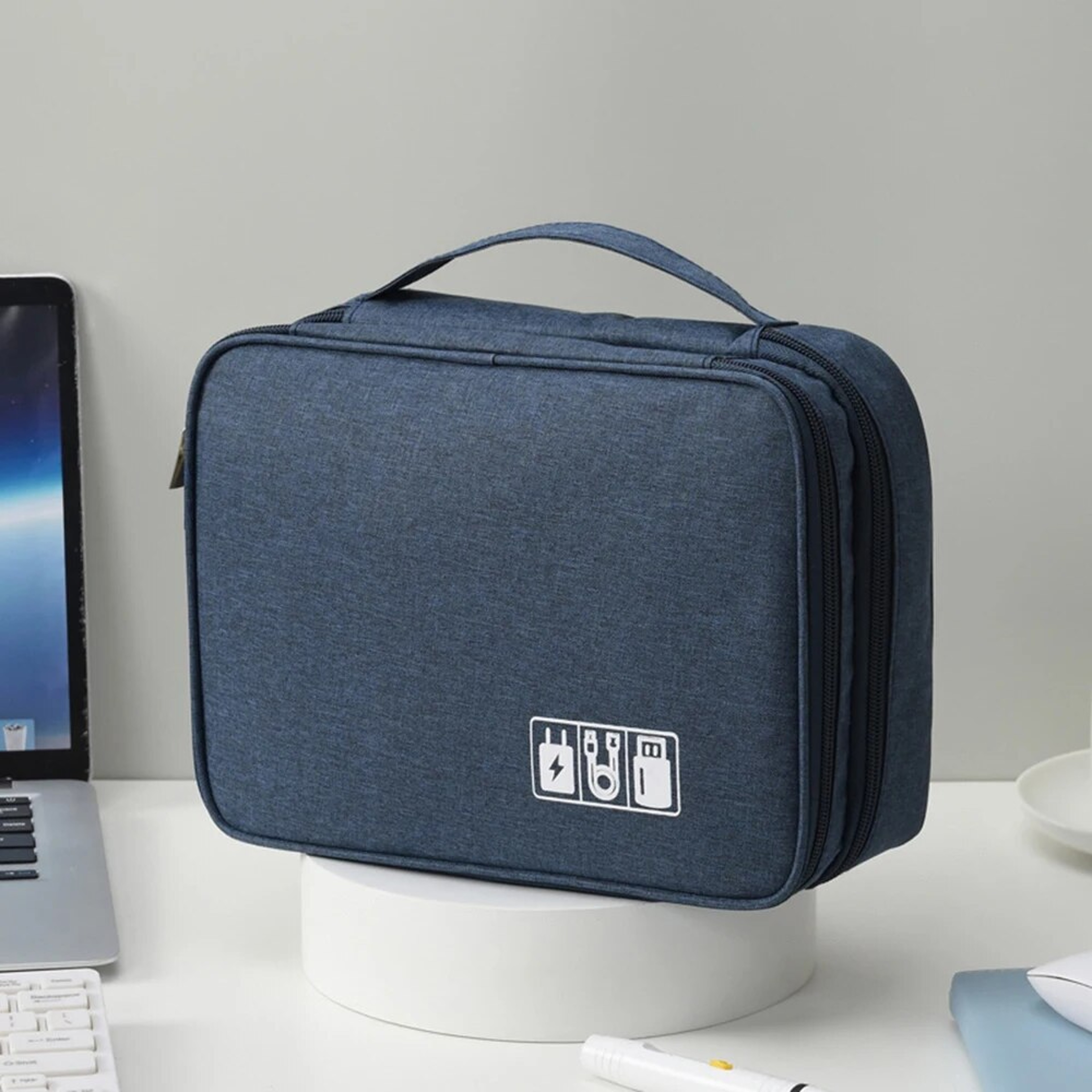 Multi-functional Digital Bag, Data Cable, Headphones, Hard Drive, Power Supply, Electronic Accessory Storage – view 7