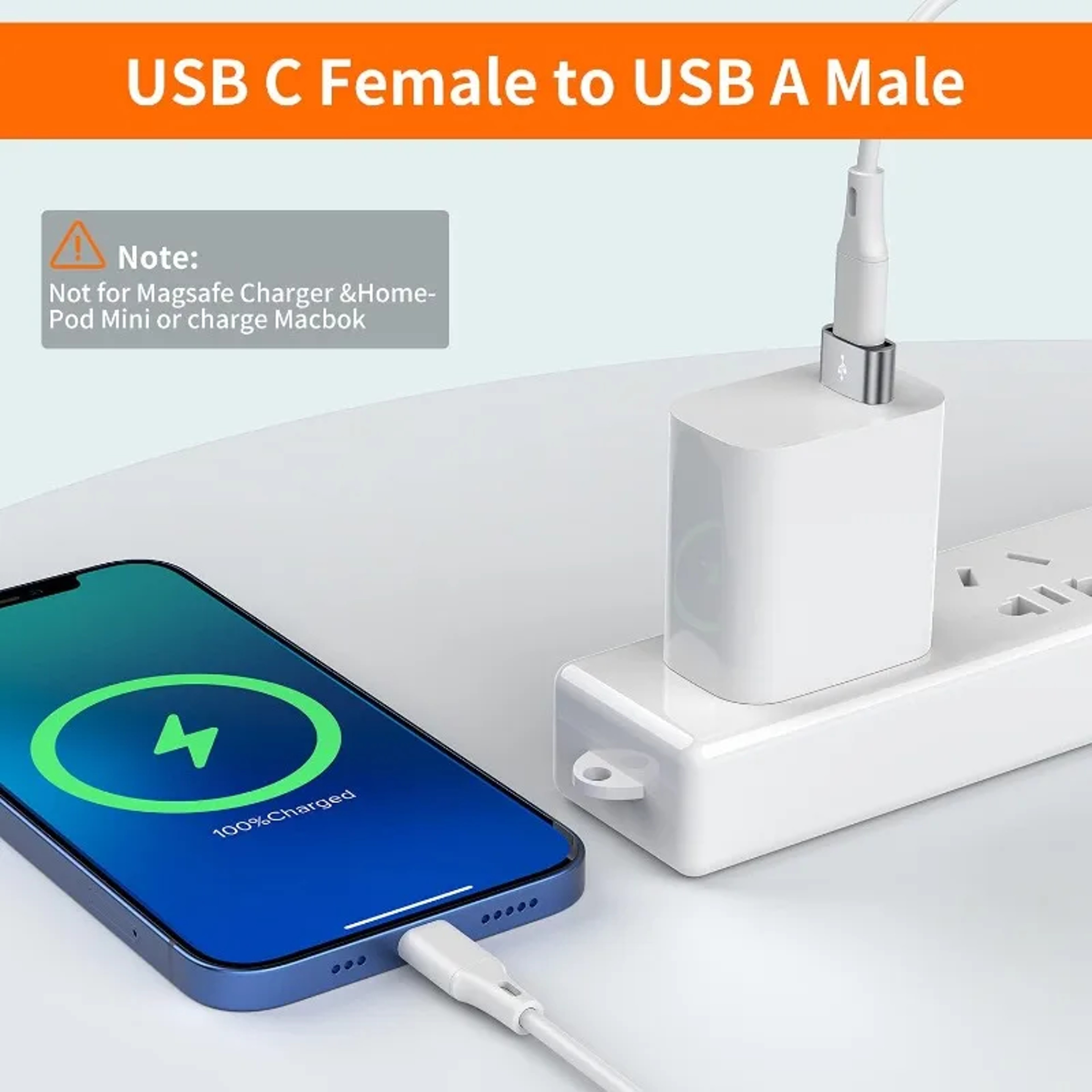 USB C Female to USB Male Adapter, Type C to USB A Charger Cable Converter – view 2