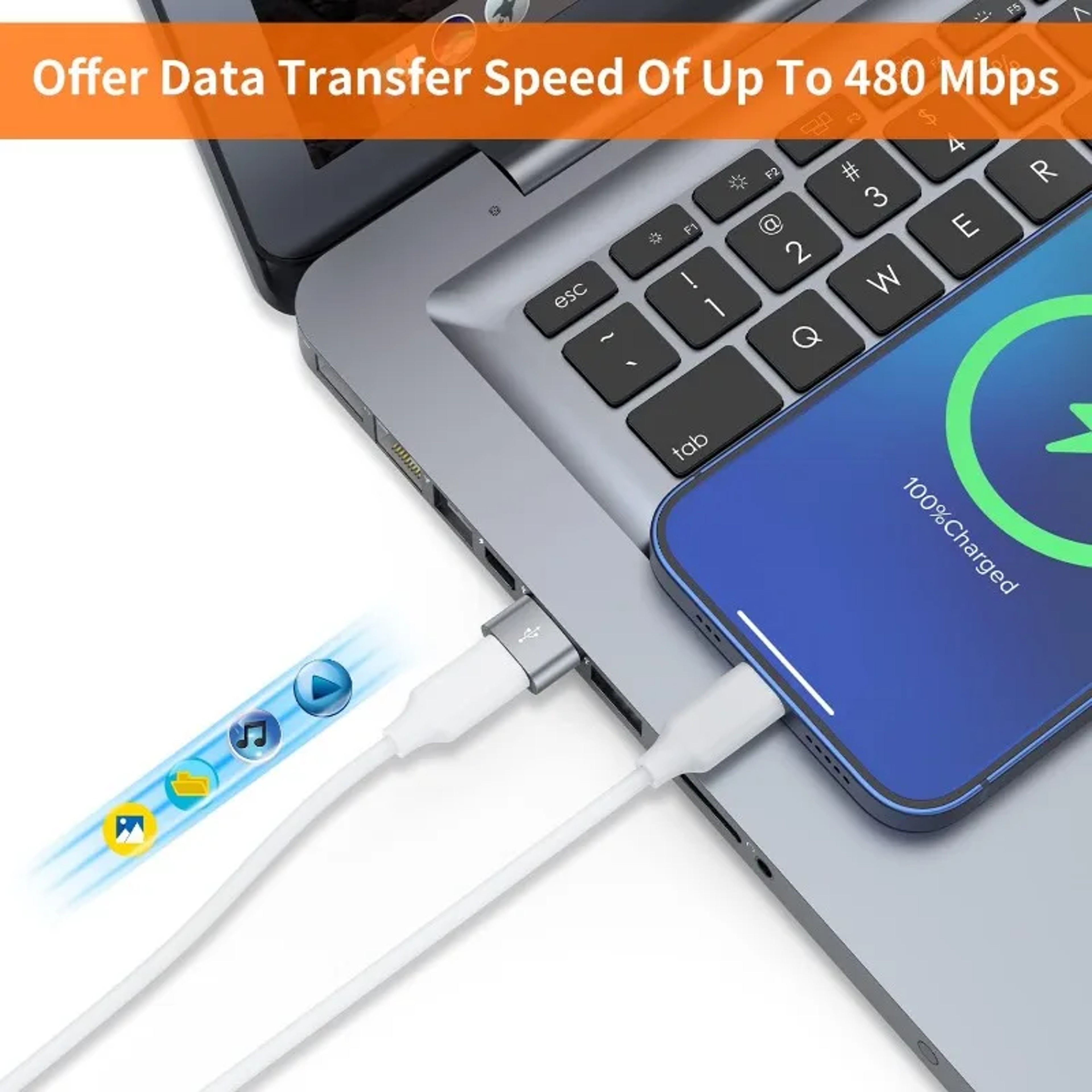USB C Female to USB Male Adapter, Type C to USB A Charger Cable Converter – view 3