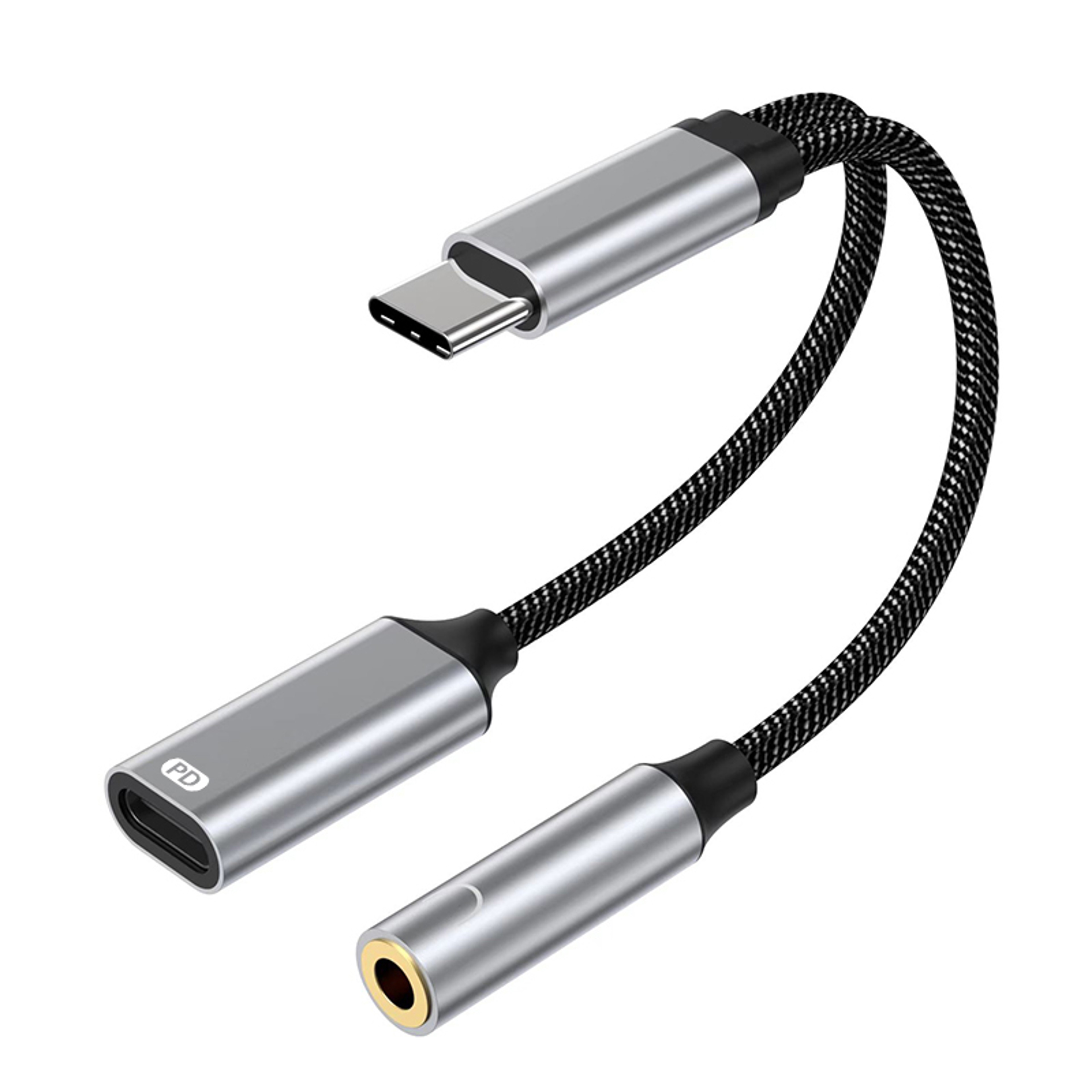USB Type C To Headphone Audio Aux Adaptor PD Charging Cable For Samsung Huawei IPhone 0